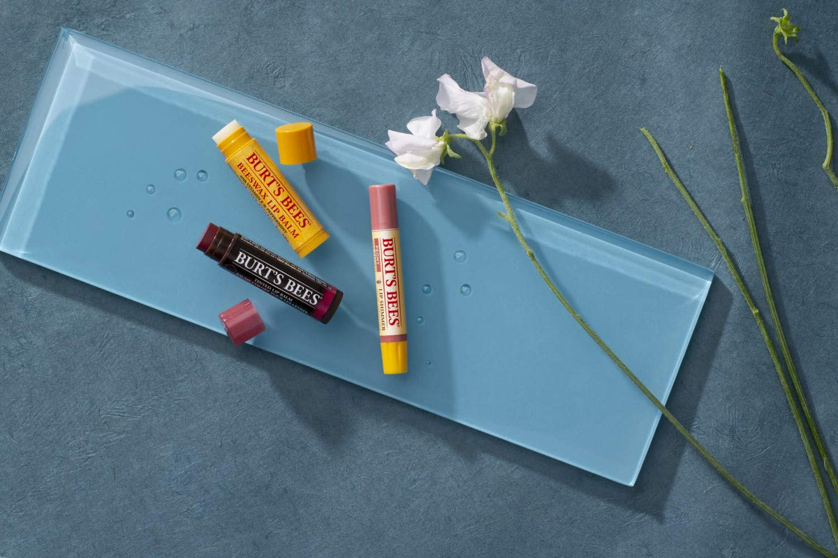Burt's Bees Lip Balm Stocking Stuffers, Moisturizing Lip Care Holiday Gift, 100% Natural, Original Beeswax with Vitamin E & Peppermint Oil (4 Pack) Beauty and Personal Care Burt's Bees