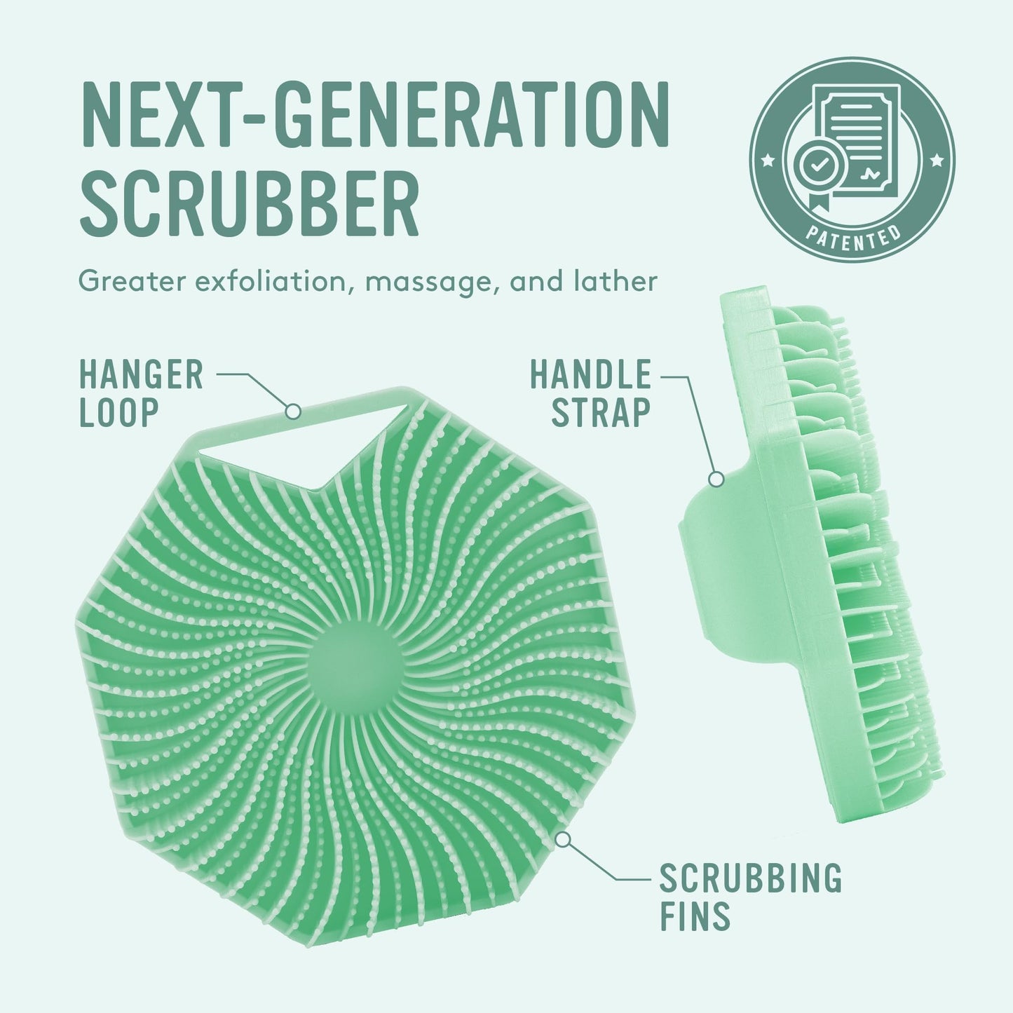 Sud Scrub® Antimicrobial Silicone Body Scrubber, Exfoliating Body Scrubber for Sensitive Skin, Eco Friendly Shower Scrubber for Body, Silicone Body Beauty & Personal Care Sud Scrub