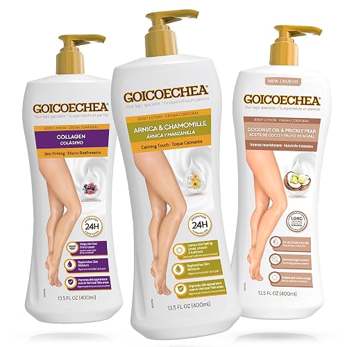Goicoechea Body Lotion Variety Pack | Arnica & Chamomile for Lighter Legs, Collagen Elastin for Skin Firming, Coconut Oil & Prickly Pear for Dry Skin Beauty & Personal Care Goicoechea