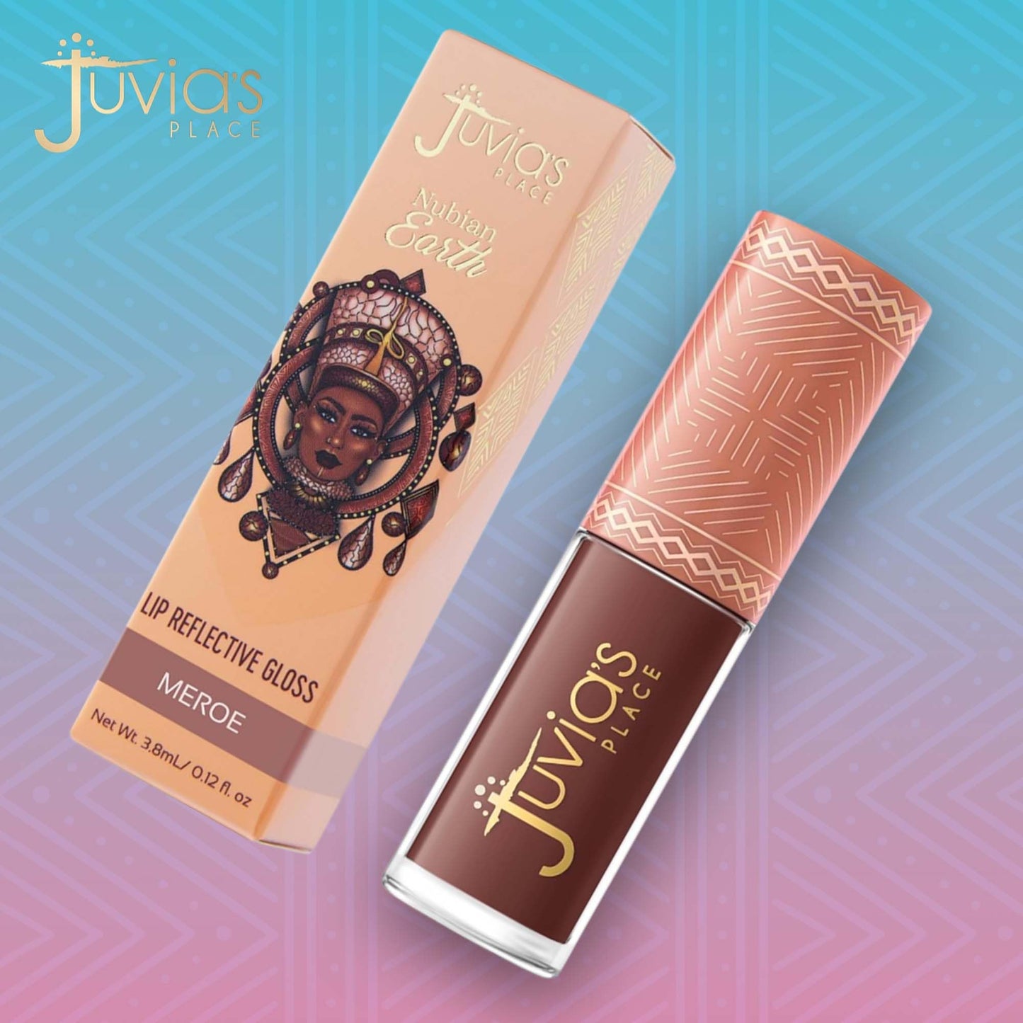 Juvia's Place Nubian Earth Lip Reflect Lip Gloss Meroe - Non-sticky Lip Makeup, Hydrating, Tinted Lip Gloss, Shine & Glow Lip Makeup, Beauty & Beauty & Personal Care Juvia's Place