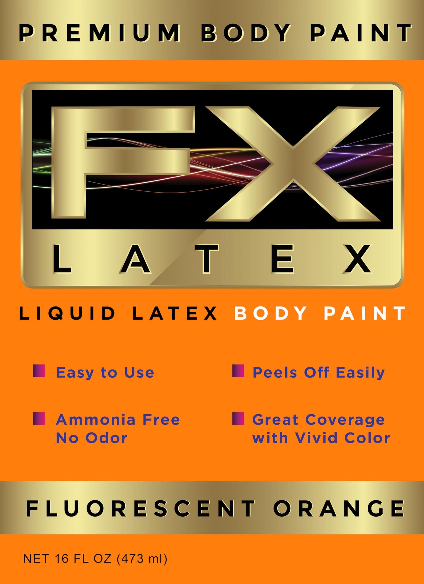 Liquid Latex - Face and Body Paint, Ammonia Free, Easy On and Off, Cosplay Makeup, Create Professional Monster, Zombie Arts 16 Oz (Fluorescent Orange) Beauty & Personal Care Liquid Latex Fashions