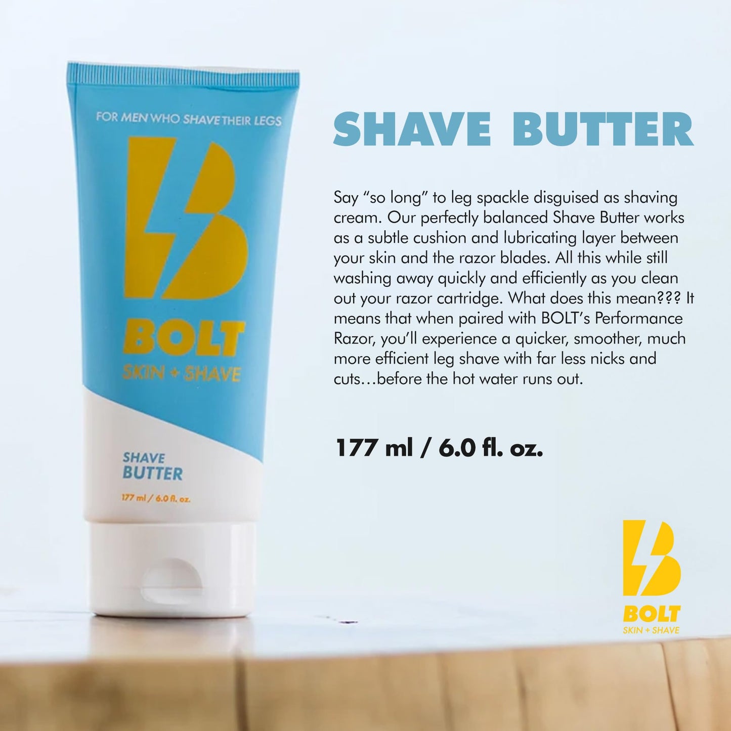 Bolt Skin + Shave - Shave Butter for Men - Ultimate Comfort for Smooth, Gliding Shaves - Reduces Nicks, Cuts and Irritation for a Luxurious Leg Shave Beauty and Personal Care BOLT SKIN + SHAVE