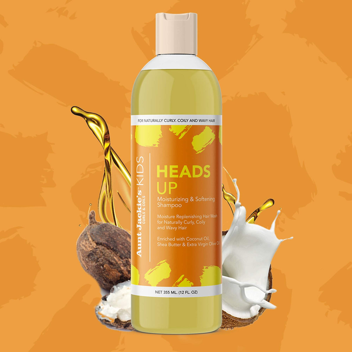 Aunt Jackie's Kids Heads Up Moisturizing and Hair Softening Shampoo for Naturally Curly, Coily and Wavy Hair, 12 oz Beauty & Personal Care Aunt Jackie's