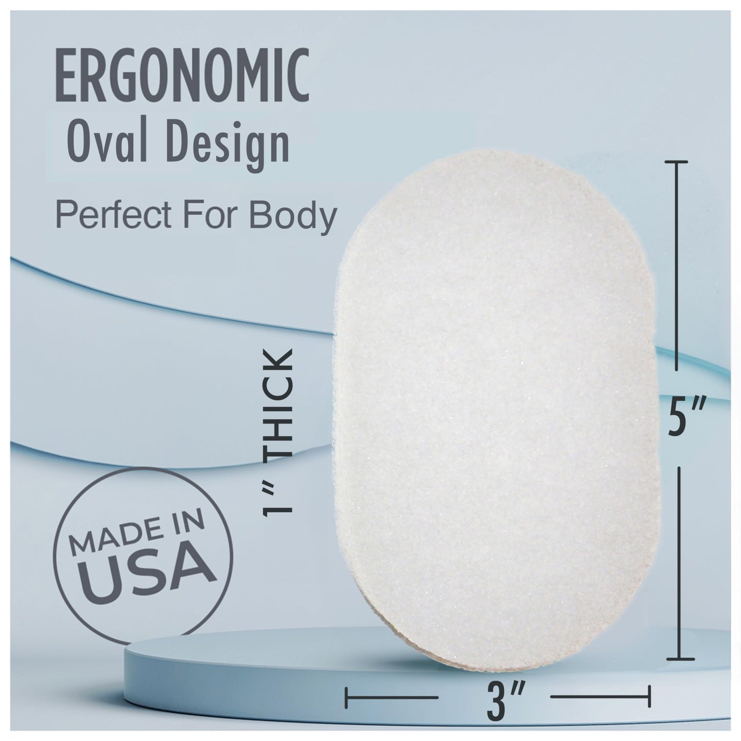 HartFelt Bath Sponges for Shower | Oval Body Wash Scrubber for Exfoliating Skin | Clean and Refresh Body, Back & Arms | Chemical-Free Body Sponge | Beauty & Personal Care HartFelt