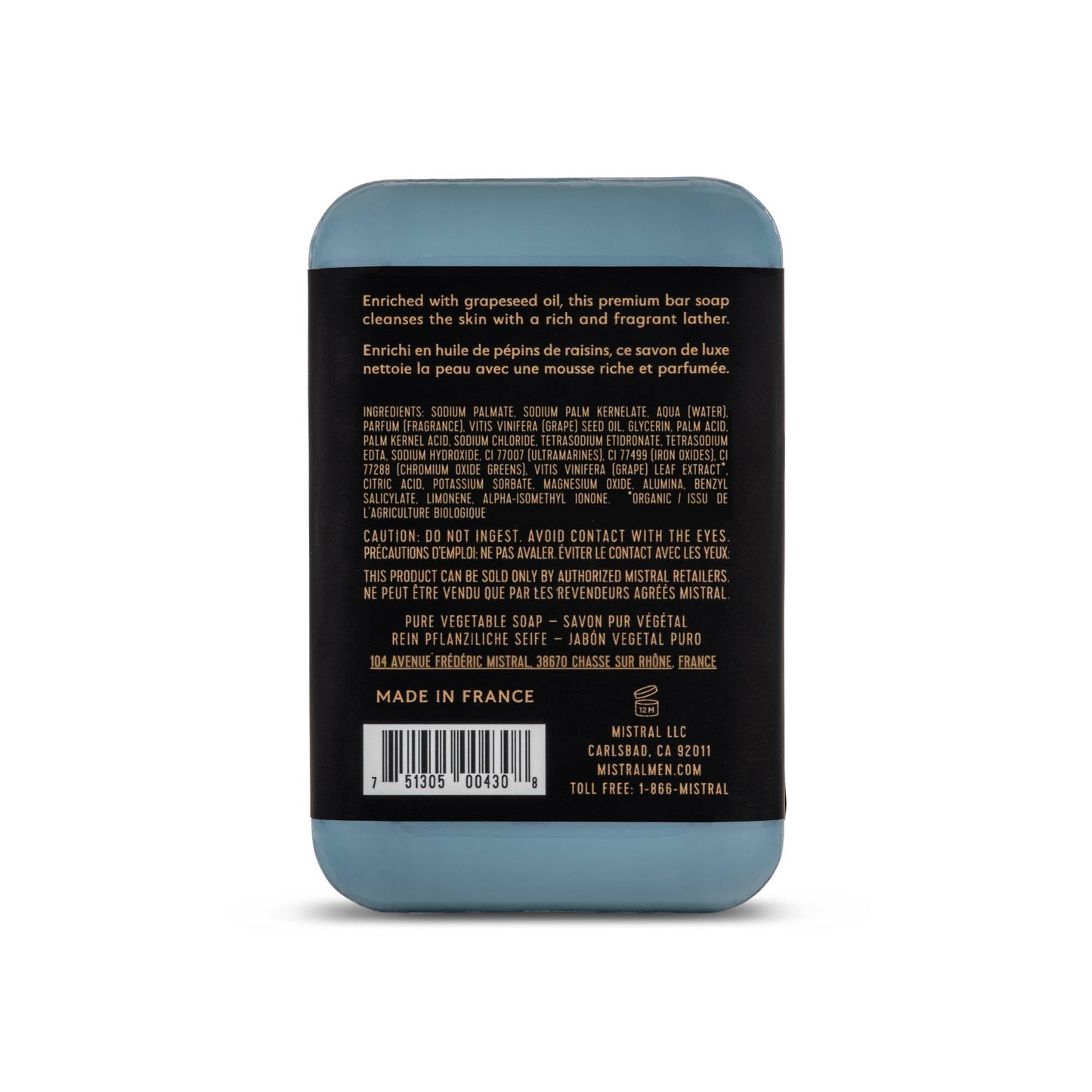 Mistral Cedarwood Marine Luxury Bar Soap for Men | Men’s Natural Soap Bar | Paraben, Phthalates Free | Moisturizing & Triple-Milled Natural Soap Beauty & Personal Care Mistral