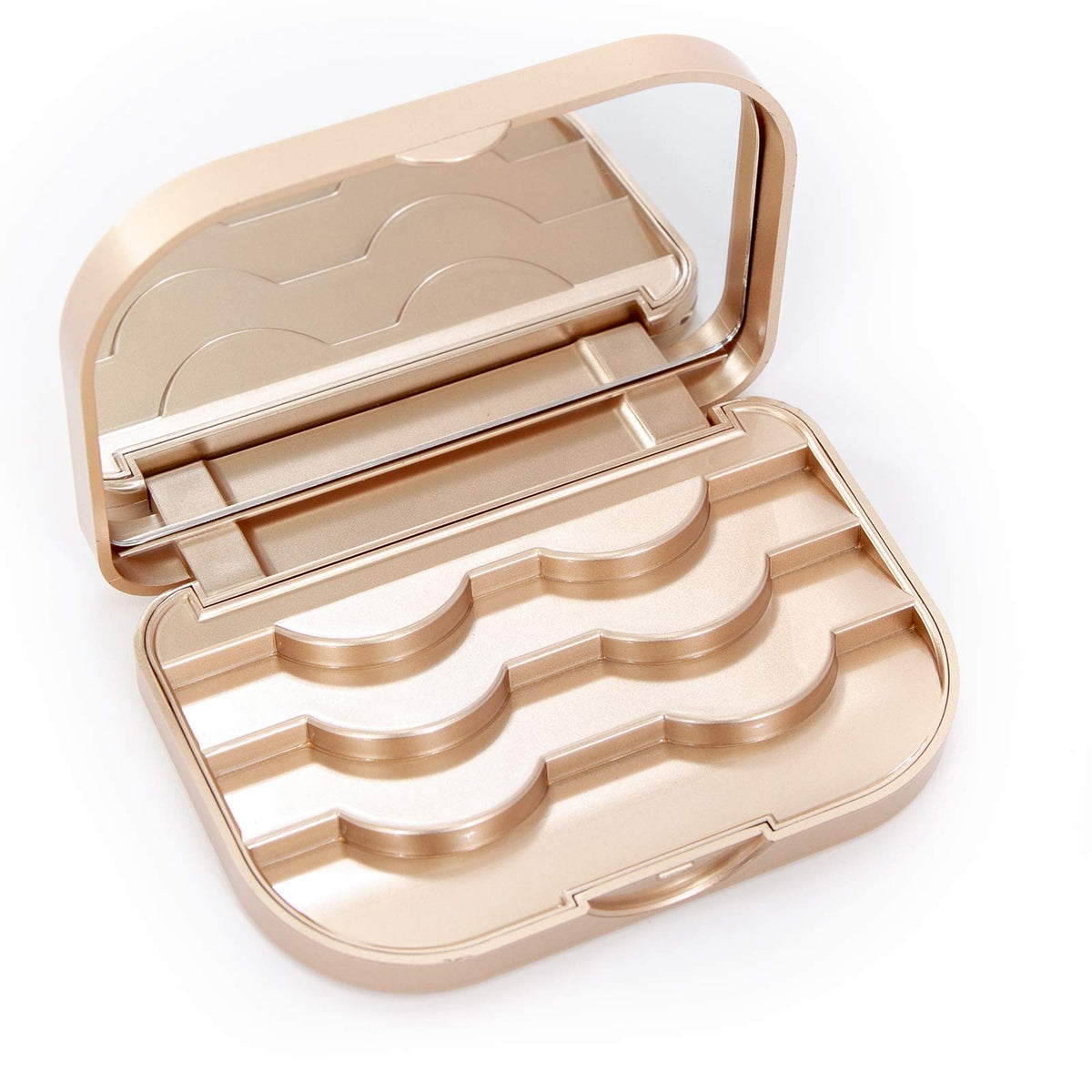 YiQiYi Cosmetic Case Empty Eyelashes Storage Case with Makeup Mirror Holder Box Fake Eyelash Packing Travel Storage Case Eyelashes Bag(Gold) Beauty & Personal Care YiQiYi