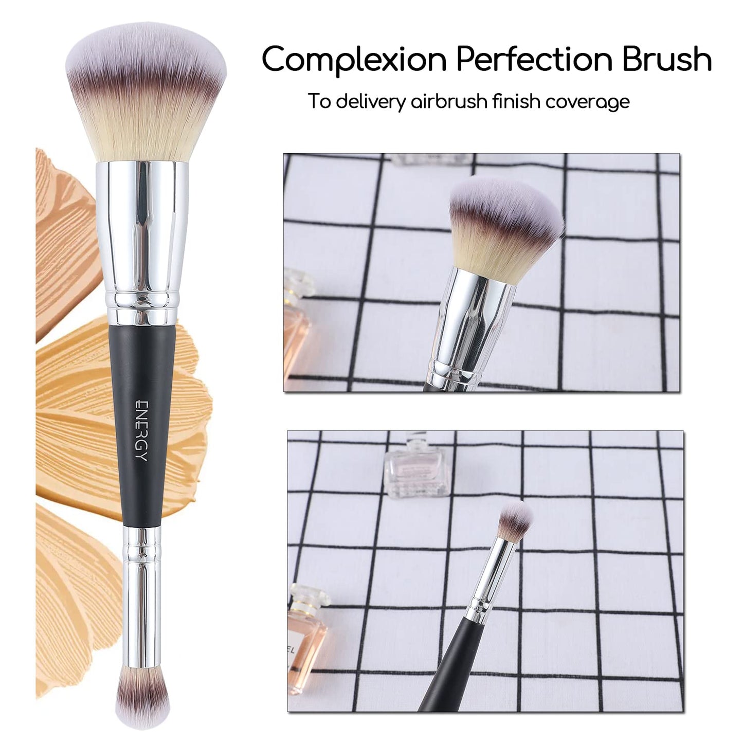 ENERGY Foundation Brushes for Liquid Foundation Makeup Brushes Dual-ended Foundation Brush Concealer Brush Under Eye Ideal for Liquid, Cream Beauty & Personal Care ENERGY