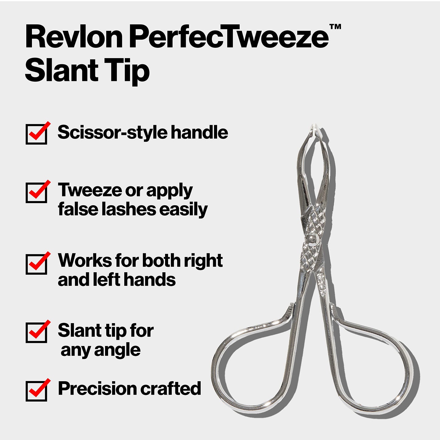 Revlon PerfecTweeze Scissor Tweezers, Slanted Tip, For Eyebrow Shaping and Hair Removal, Ergonomic Handle Design, Stainless Steel, 1 Count Beauty & Personal Care REVLON