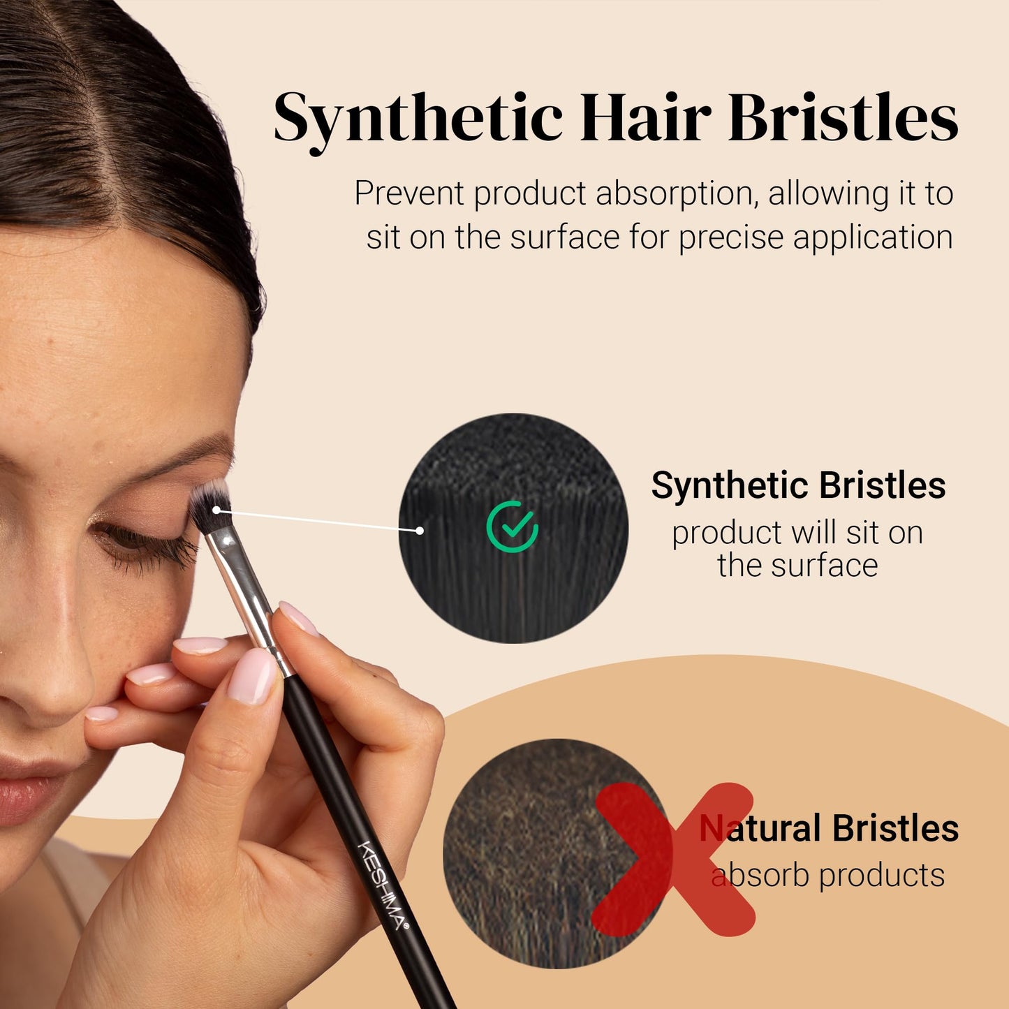 KESHIMA Professional Eye Makeup Brushes Set with Eyeshadow & Blending Brush, Smudge, Angled Crease, Pencil, Angled Eyeliner and Bent Eyeliner Beauty & Personal Care KESHIMA