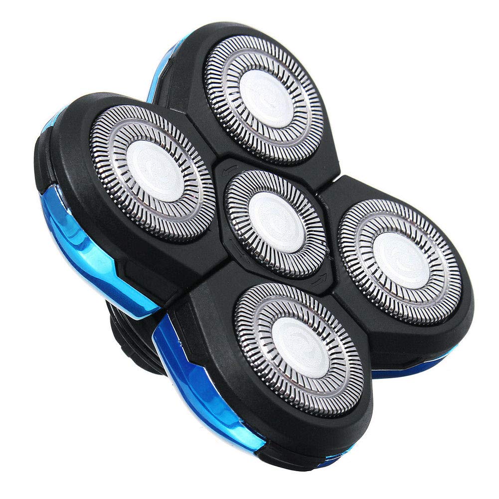 Shaver Blade Heads for 5 Heads Razor Blade Heads, Electric Razor Head Replacement Blades Beard Cutter Easy Install for Head and Face (Blue) Beauty and Personal Care CfoPiryx