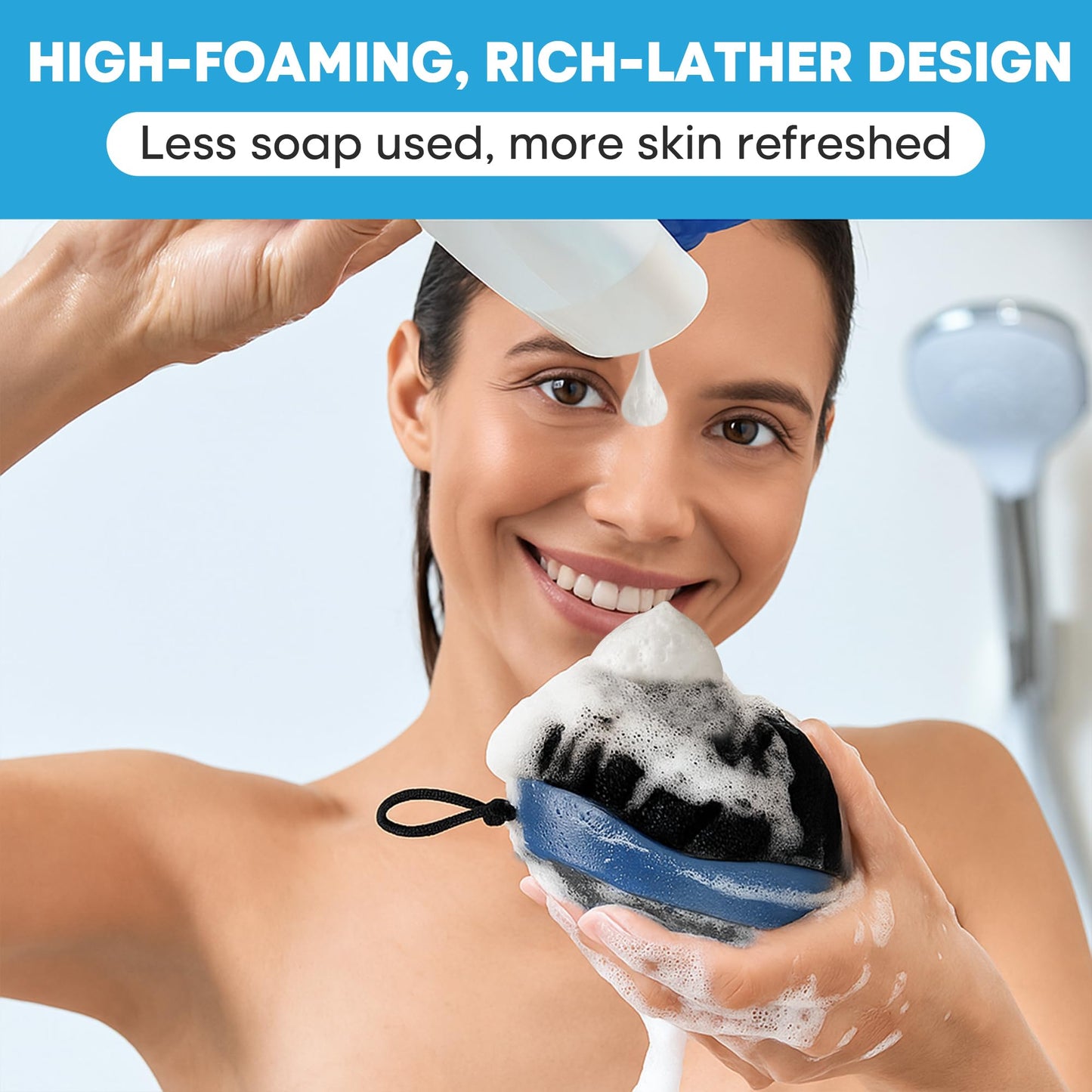 Shower Scrubber for Body 2-in-1 : 2 - Pack High Foaming Body Scrubber Exfoliator for Men, Ergonomic Shower Scrub, Deep Exfoliating Travel Bath Brush Beauty and Personal Care Tilcare