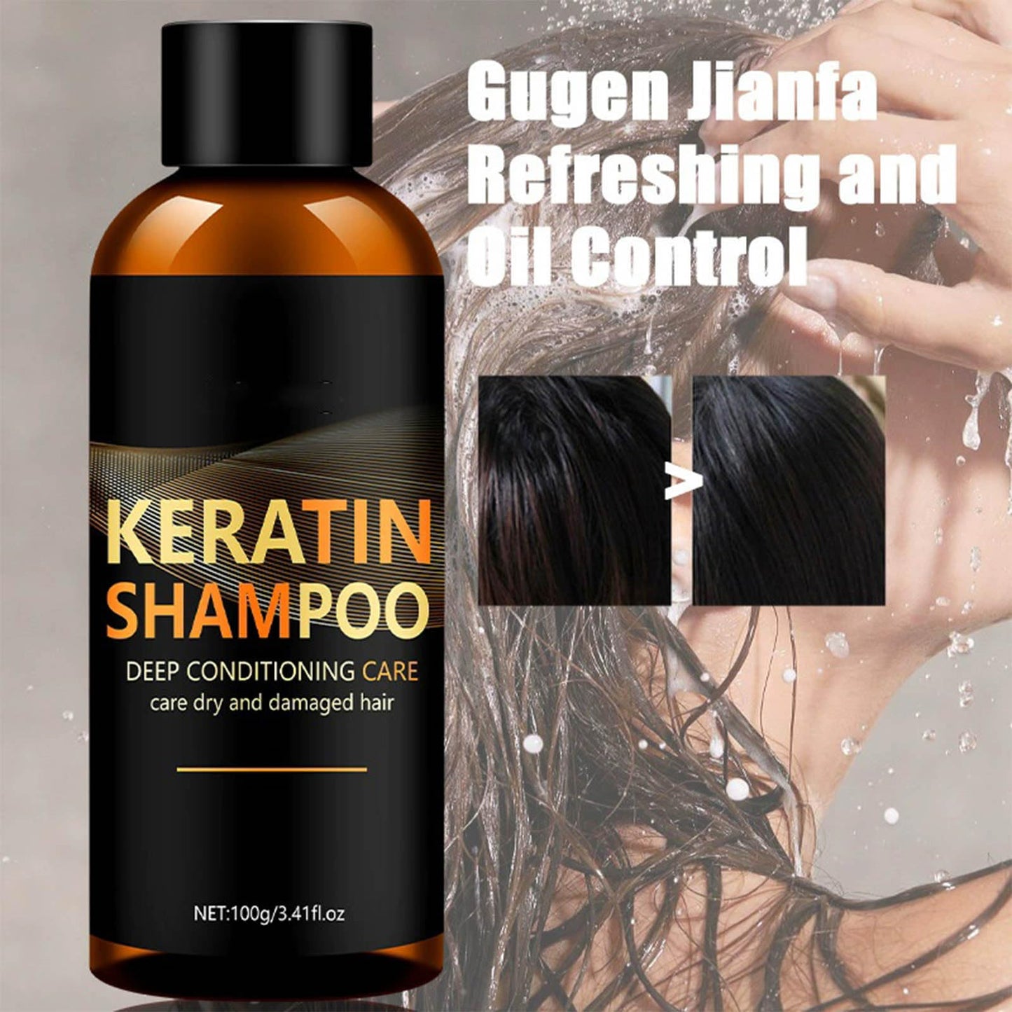 Keratin Shampoo and Conditioner Set, Travel Repair Hair Care Set for Damaged Hair, Intense Hydration, Frizz Control, Smoothing & Strengthening Beauty & Personal Care TUOSHITONG
