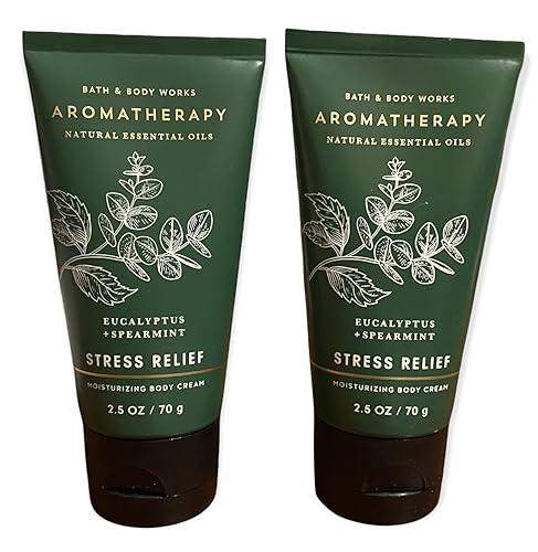 Bath and Body Works 2 Piece Pack Aromatherapy Eucalyptus Spearmint Stress Relief Travel Size ( 2.5 oz / 57 g Each) Body Cream Beauty & Personal Care Bath & Body Works