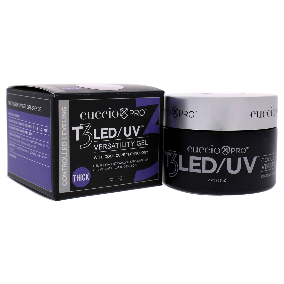 Cuccio Pro T3 LED/UV Cool Cure Versatility Gel - Controlled Levelling - Incredibly Flexible - Strong Adhesion - Thick Viscosity - Fast Application Beauty & Personal Care Cuccio