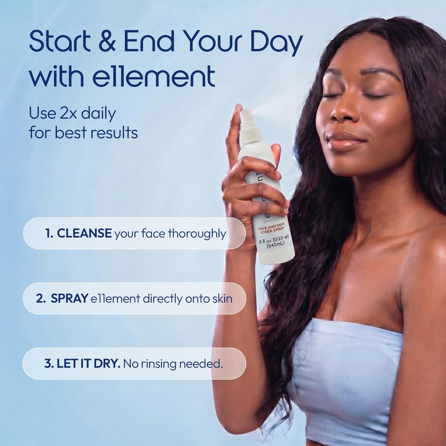 e11ement Hypochlorous Acid Spray for Skin, HOCl Facial Mist & Body Spray, Skin Cleanser for Face, Acne Prone & Sensitive Skin, Fragrance Free, All Beauty and Personal Care e11ement