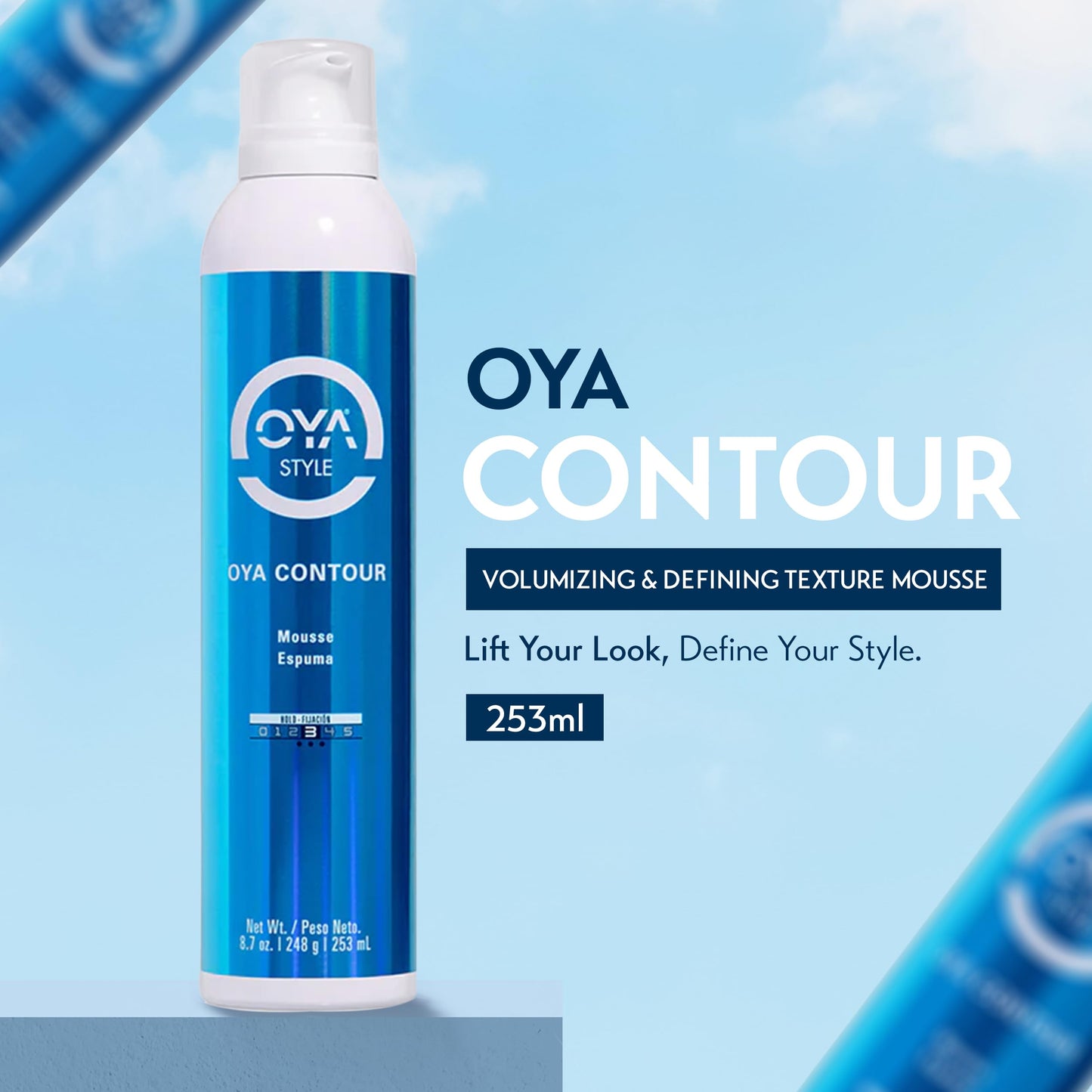 OYA CONTOUR Moisturizing Hair Mousse - Nourishing Volumizing Styling Foam for Curly & Wavy Hair - Defines Curls, Smooths Frizz, Boosts Shine & Bounce Beauty & Personal Care OYA