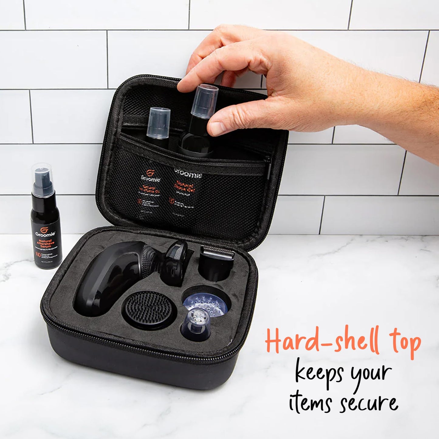 Groomie Travel Case for BaldiePro Electric Head Shaver for Men - Sleek Hard Case for Shaving Kit - Portable On-the-Go Accessory for Head Shaver Beauty and Personal Care Groomie
