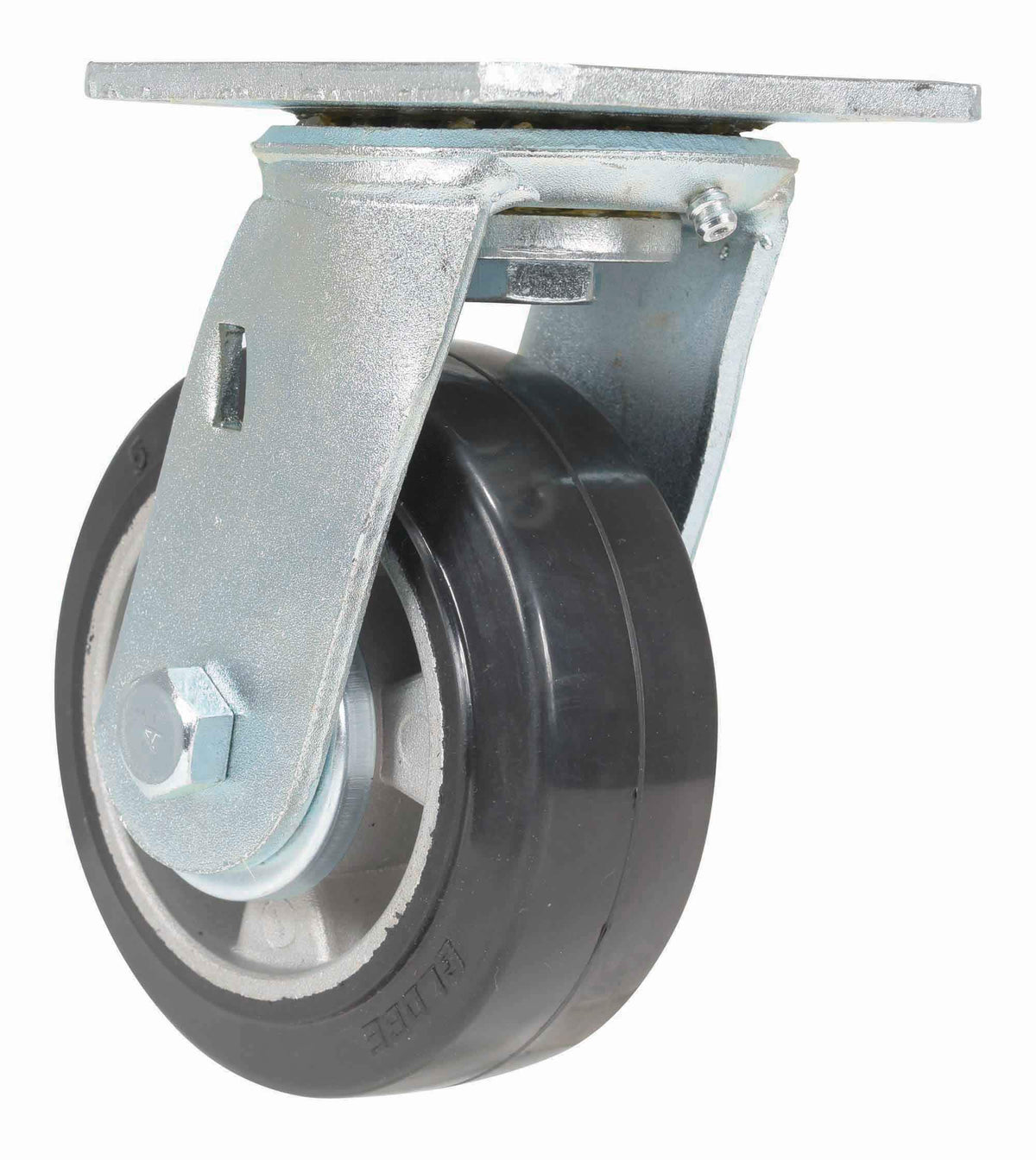 Vestil CST-VE-5X2MRA-S Rubber Swivel Caster 5 in. Diameter x 2 in. Width 661 Lb. Capacity Dark Black/Gold