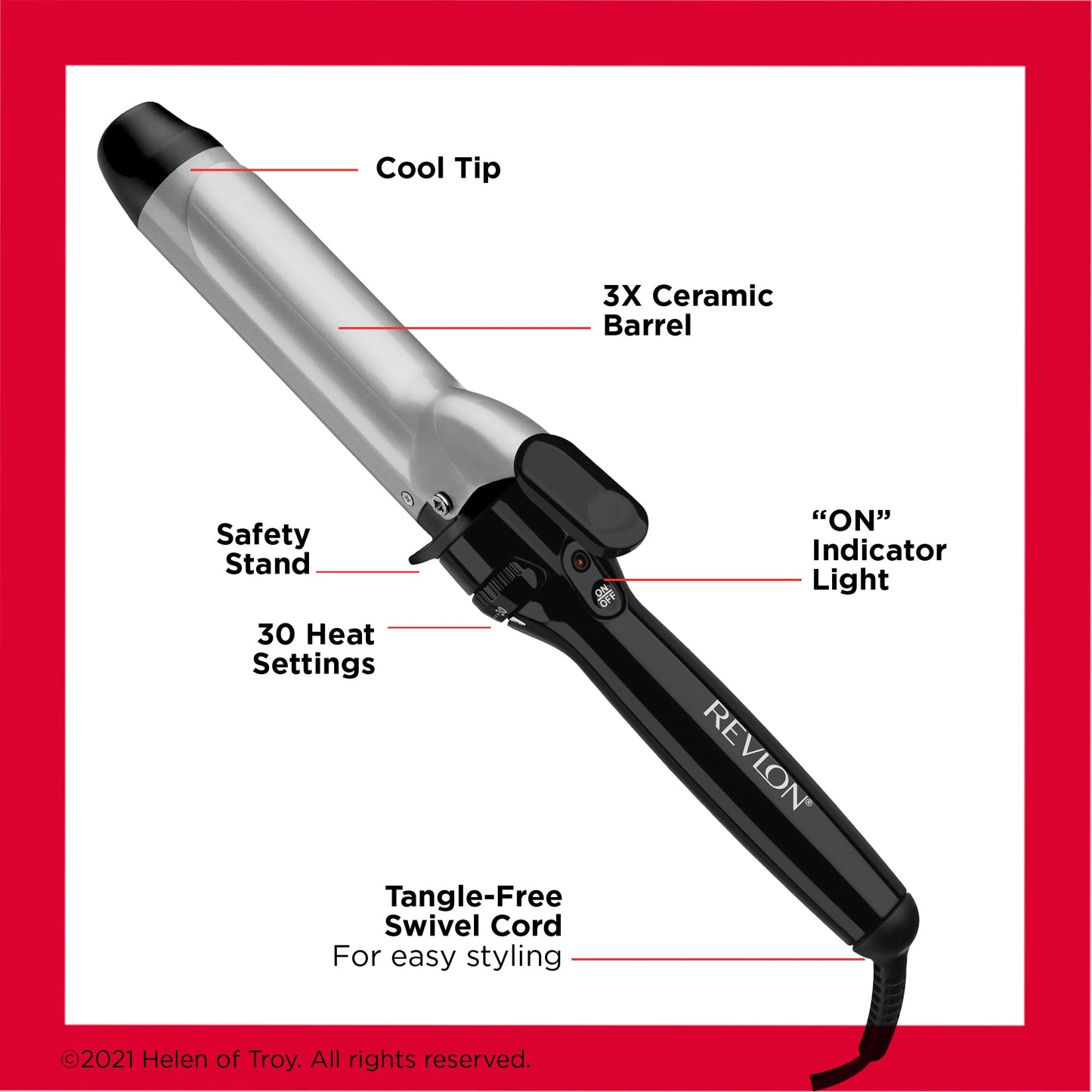 Revlon Perfect Heat Triple Ceramic Curling Iron | For Silky Smooth Loose Curls (1-1/2 in) Beauty & Personal Care REVLON