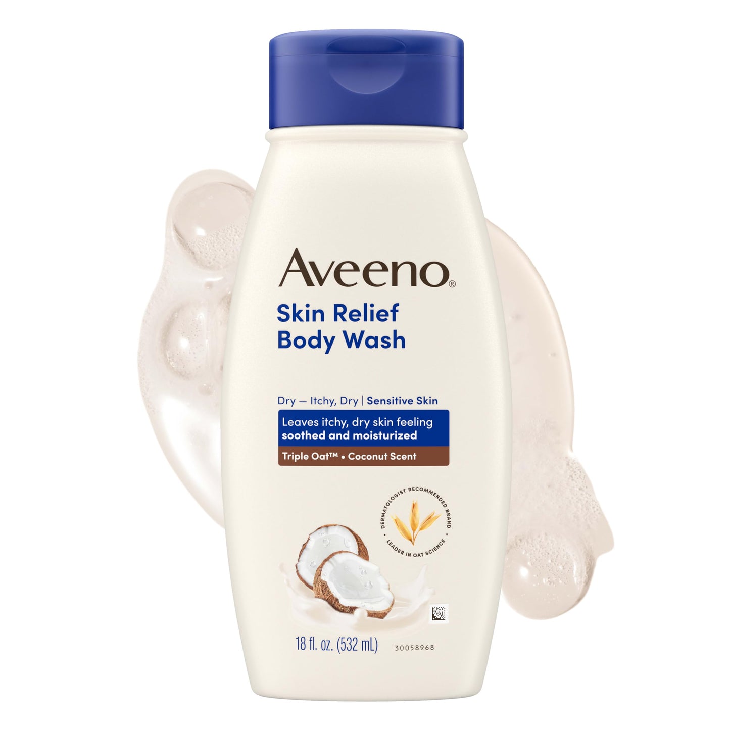 Aveeno Skin Relief Body Wash for Dry Skin, Gentle Coconut Scent and Soothing Triple Oat Formula, Moisturizing Body Wash Leaves Itchy, Dry Skin Beauty & Personal Care Aveeno