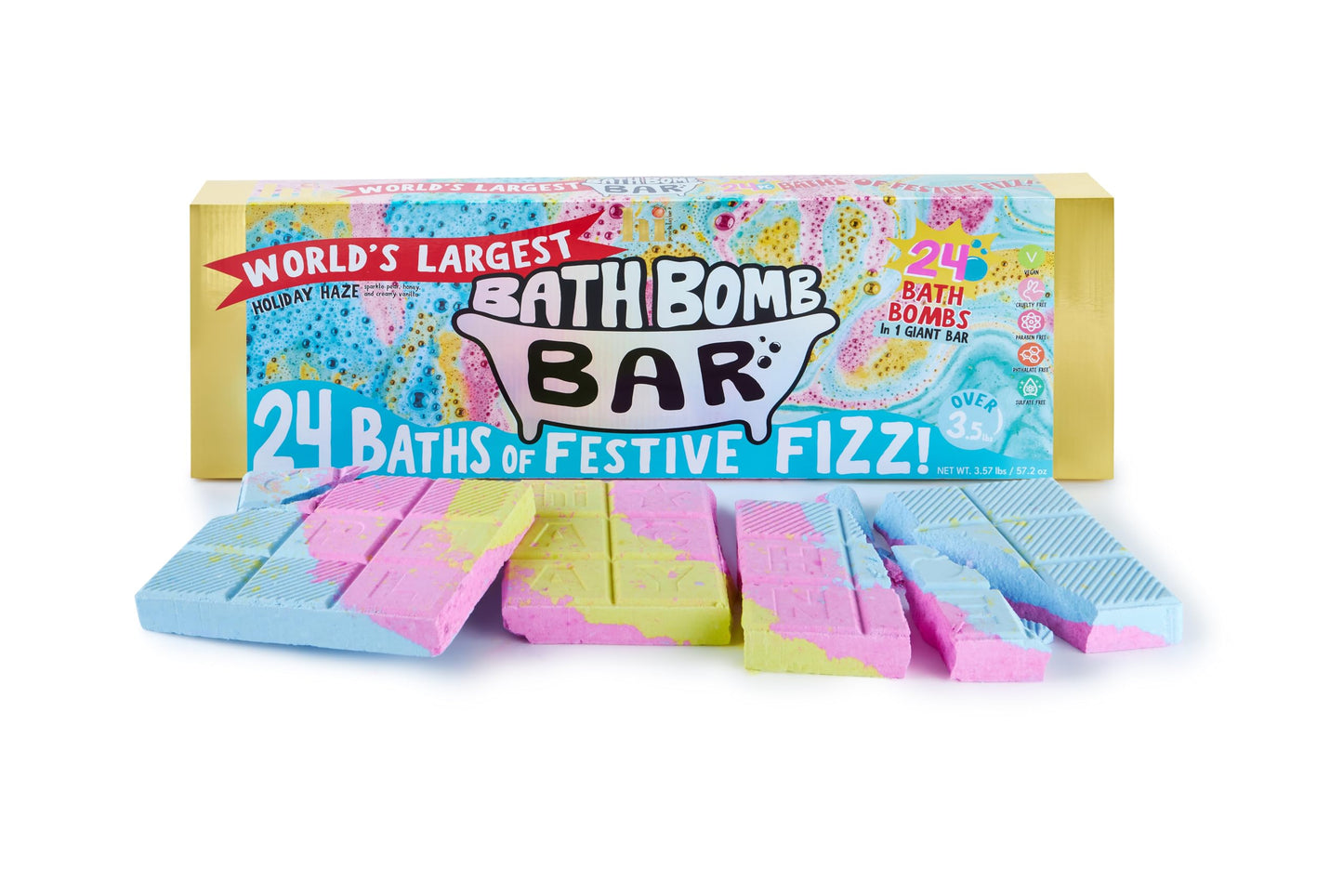 Hi Peach Layne World's Largest Bath Bomb Bar, 3.57 lb, Blue, Yellow, Pink Beauty & Personal Care Hi Peach Layne