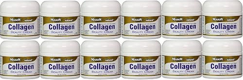Collagen Beauty Cream Made With 100% Pure Collagen Promotes Tight Skin Enhances Skin Firmness 2 Oz. Jar Pack Of 12 Beauty & Personal Care MASON NATURAL