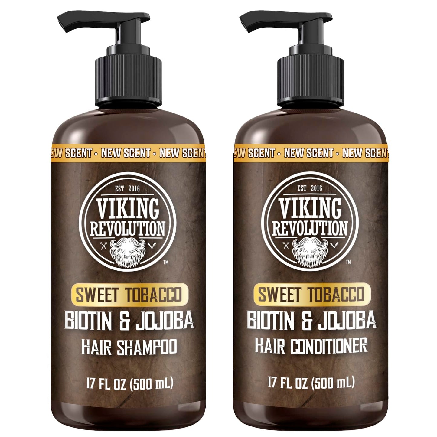 Viking Revolution Sweet Tobacco Mens Shampoo and Conditioner Set with Biotin and Jojoba Oil - Natural Hair Shampoo and Hair Conditioner for Men Beauty & Personal Care Viking Revolution