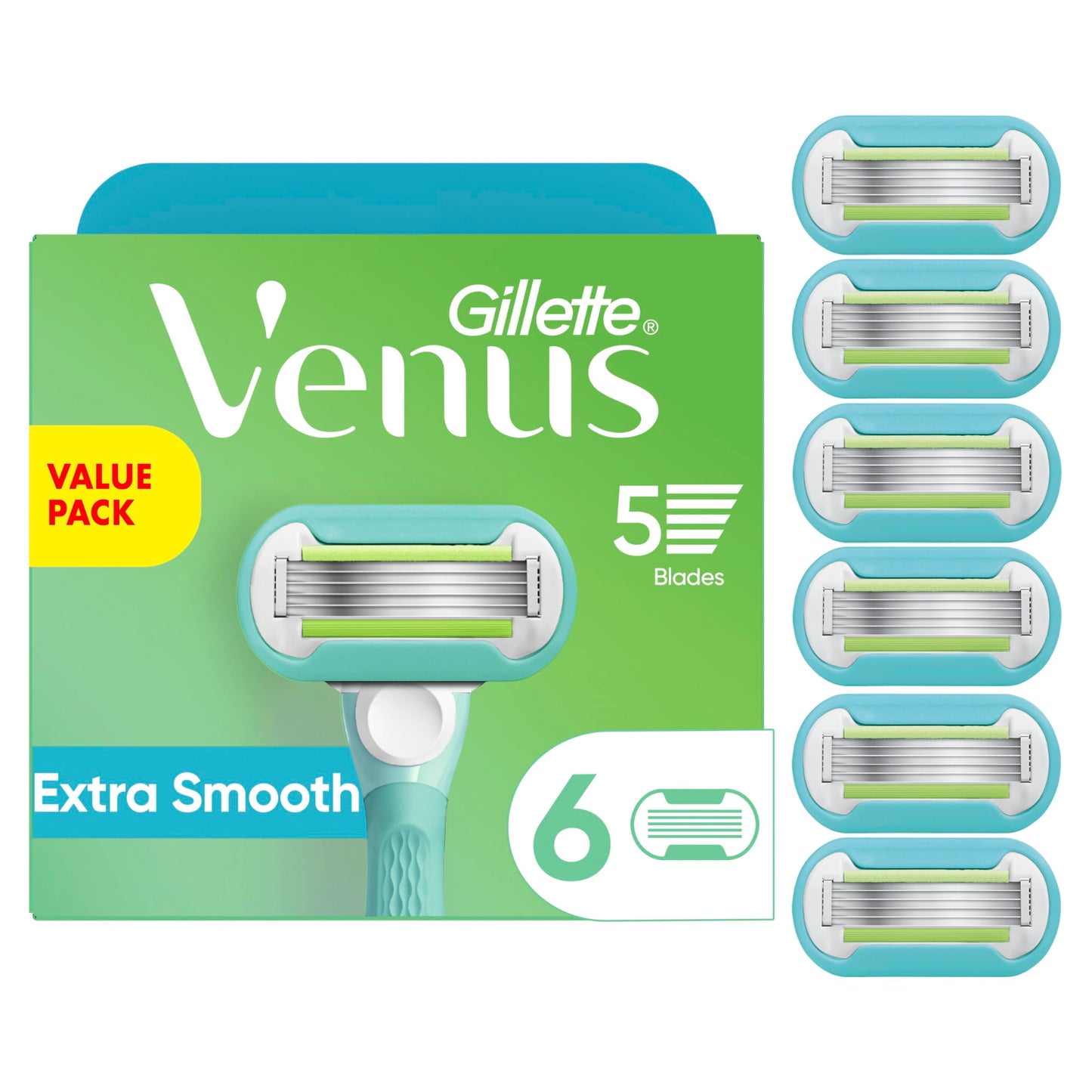 Gillette Venus Extra Smooth Womens Razor Blade Refills, 6 Count, Designed for a Close, Smooth Shave Beauty and Personal Care Gillette Venus