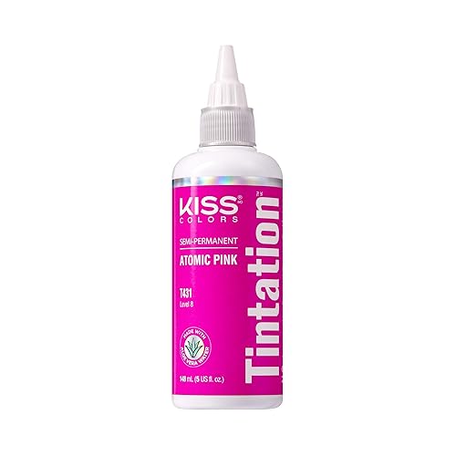Red by Kiss Tintation Semi-Permanent Hair Color, Aloe Vera Water Based, Argan Oil, Olive Oil, Collagen & Keratin, Long-Lasting Color Dye (Atomic Pink Beauty & Personal Care Red By Kiss