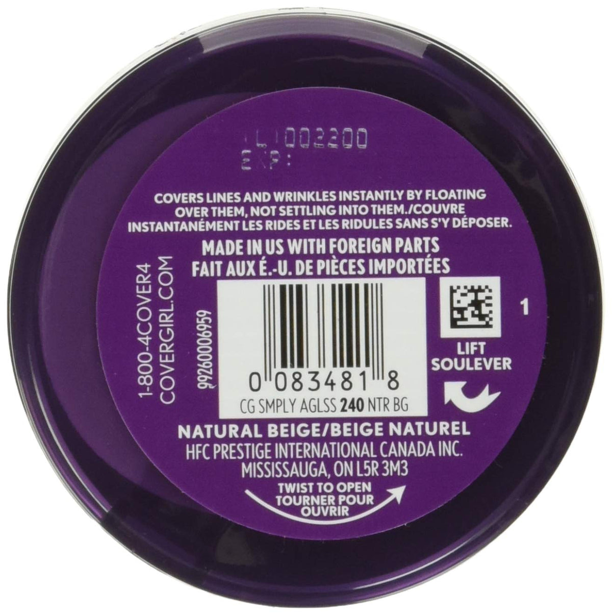 CoverGirl Face Products CoverGirl & Olay Simply Ageless Foundation, Natural Beige 240, 0.40-Ounce 12g Package