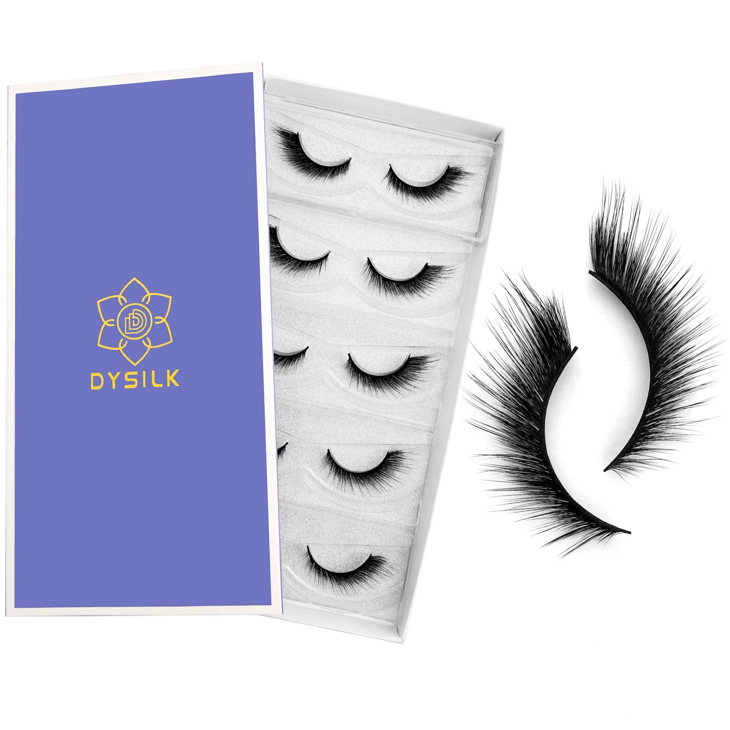 DYSILK Mink Lashes False Eyelashes - Lash Extension Strip Eyelashes 5 Pairs 6D Lashes Fox Eye Mink Eyelashes False Lashes Reusable Fake Eyelashes Mink Beauty and Personal Care DYSILK Default Title