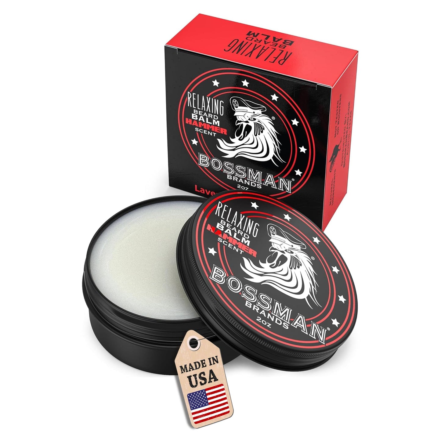 Bossman Relaxing Beard Balm - Beard Tamer, Relaxer, Thickener and Softener Cream - Made in USA (Hammer Scent) Beauty & Personal Care Bossman