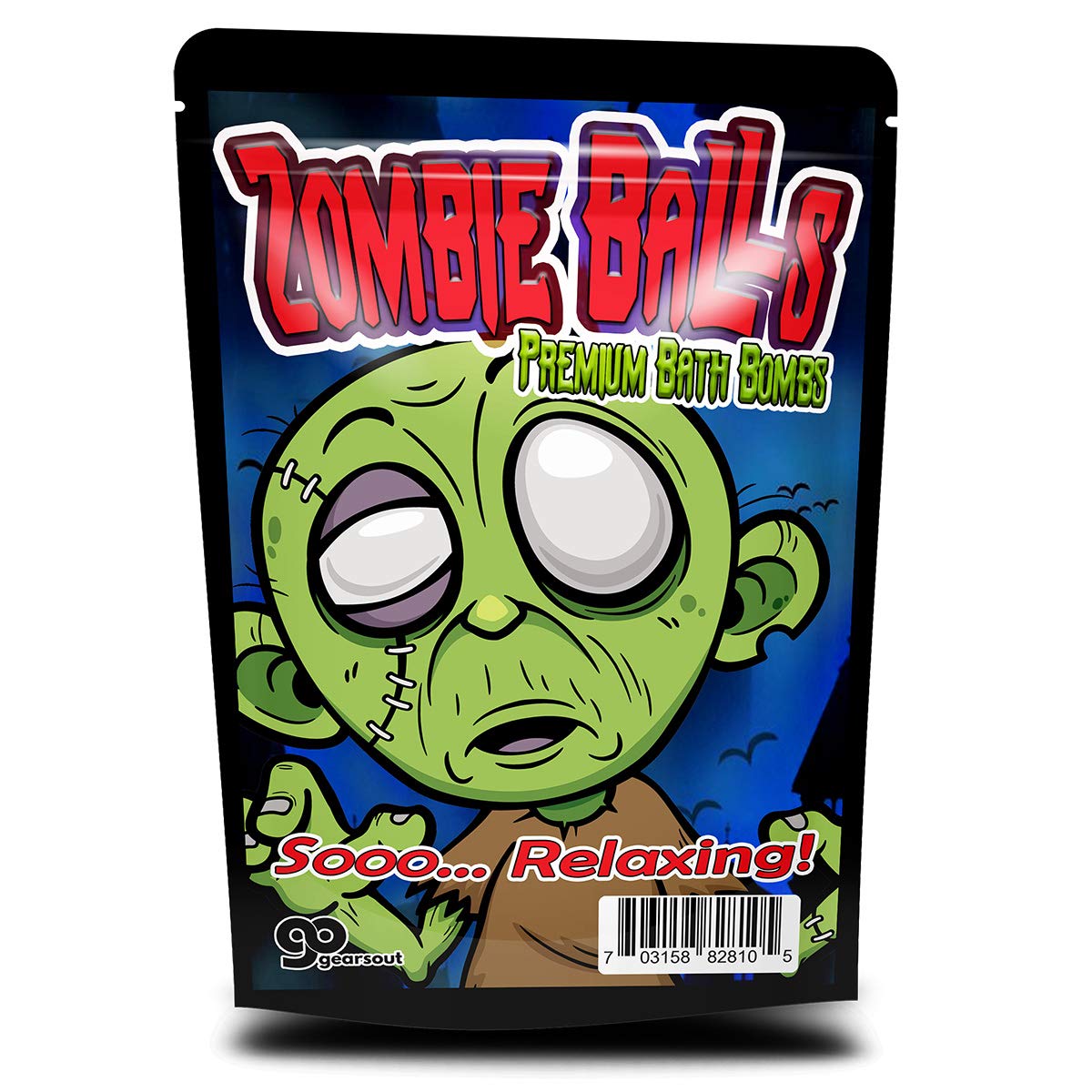 Zombie Balls Bath Bombs - Fun Zombie Design - Cool Bath Bombs for Teens - Cute XL Bath Fizzers, Green and Black, Handcrafted in The USA Beauty & Personal Care Gears Out