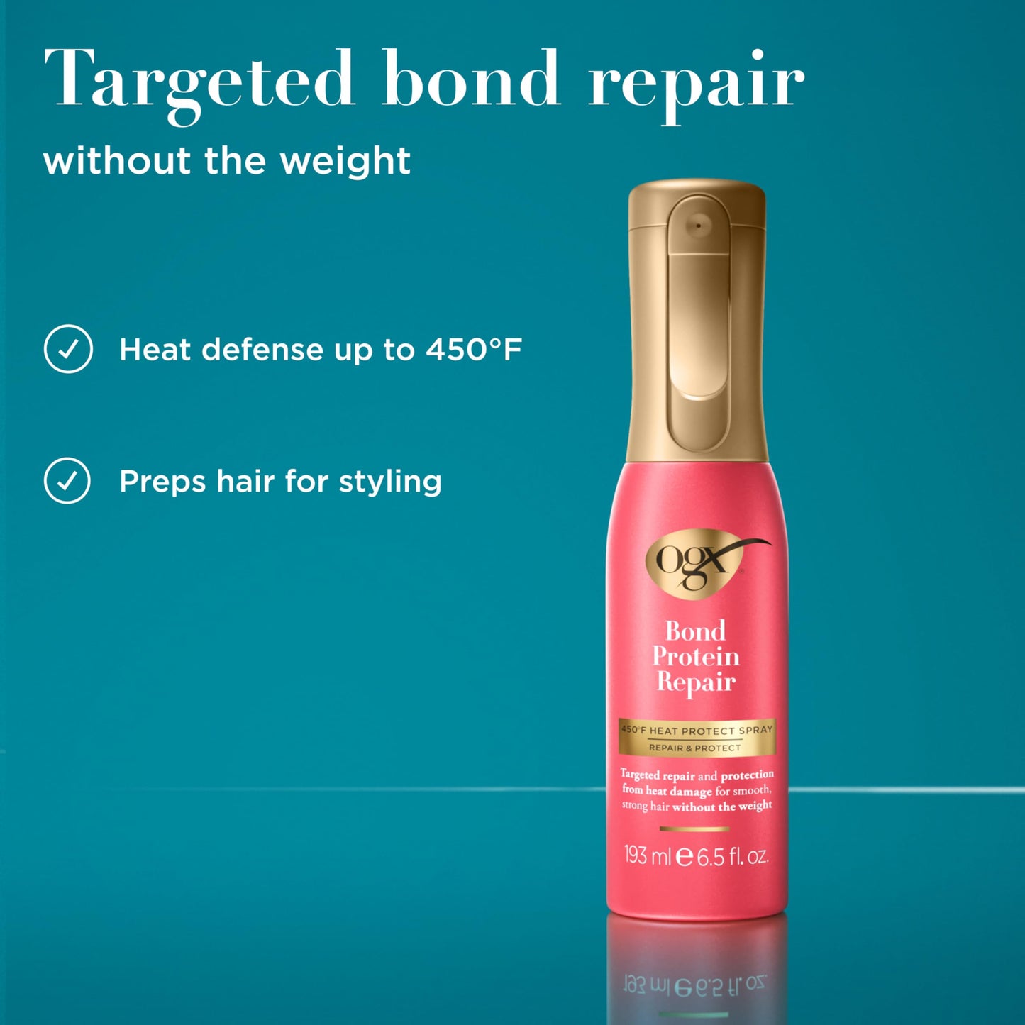 OGX Bond Protein Repair 450°F Heat Protect Spray for Hair 6.5 Fl Oz Beauty & Personal Care OGX