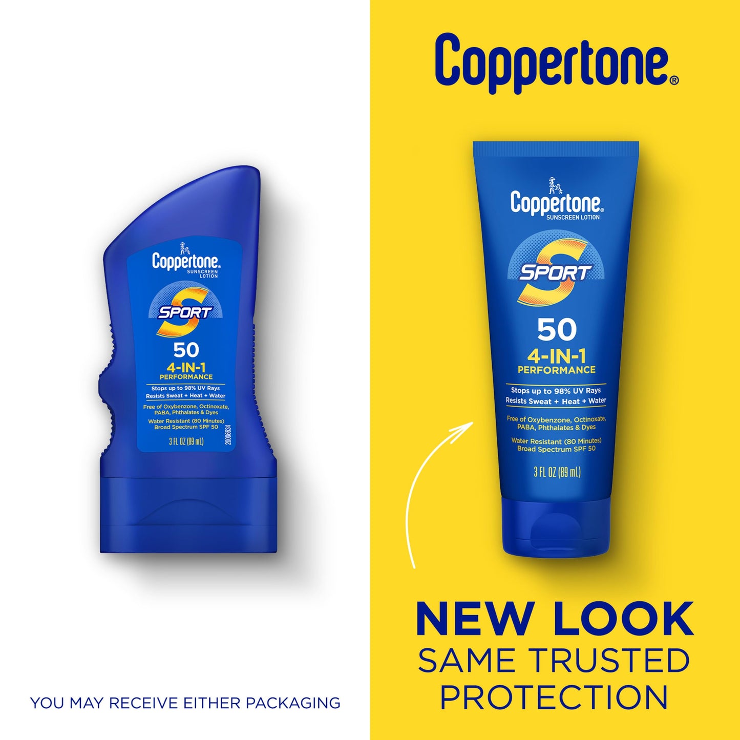 Coppertone Sport Sunscreen Lotion SPF 50, Sweat, Heat and Water Resistant Sunblock, Lightweight, Oxybenzone Free, Travel Size Sunscreen Bulk Pack, 3 Beauty & Personal Care Coppertone