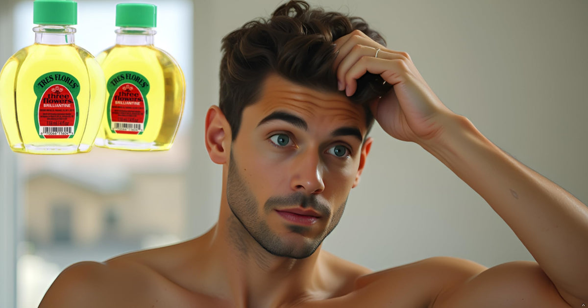 Three Flowers Brilliantine, Men Hair Styling Oil, Anti-Frizz, 2-Pack of 4 FL Oz, Bottles, amber Beauty & Personal Care Three Flowers
