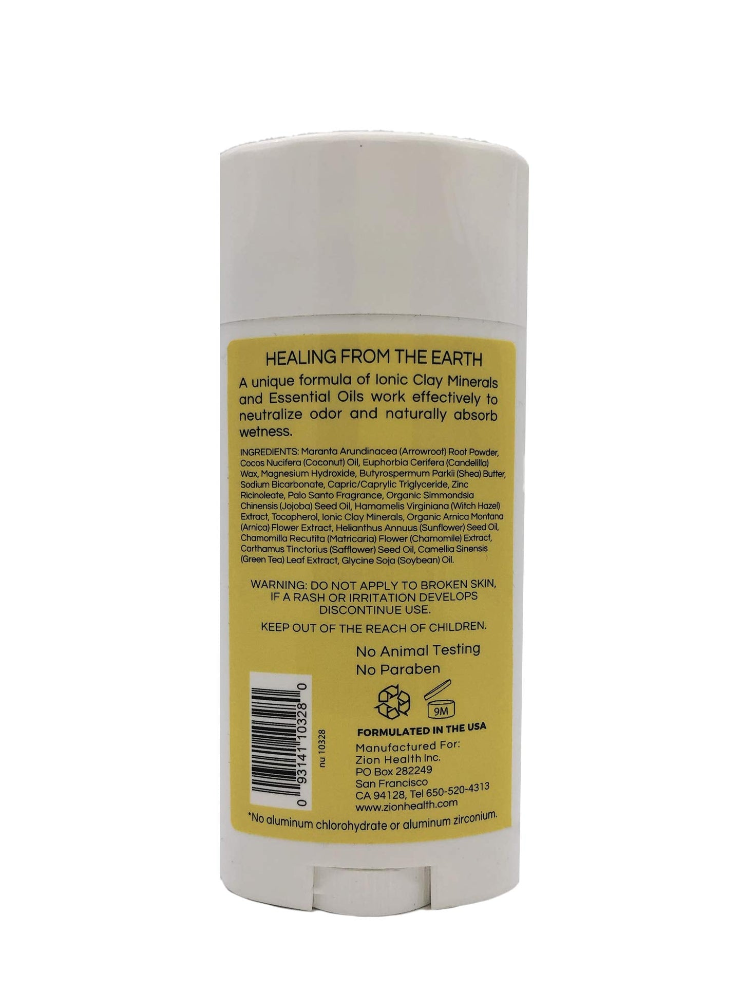 Clay Dry Bold Palo Santo Deodorant Zion Health 2.8 oz Stick Beauty and Personal Care Zion Health