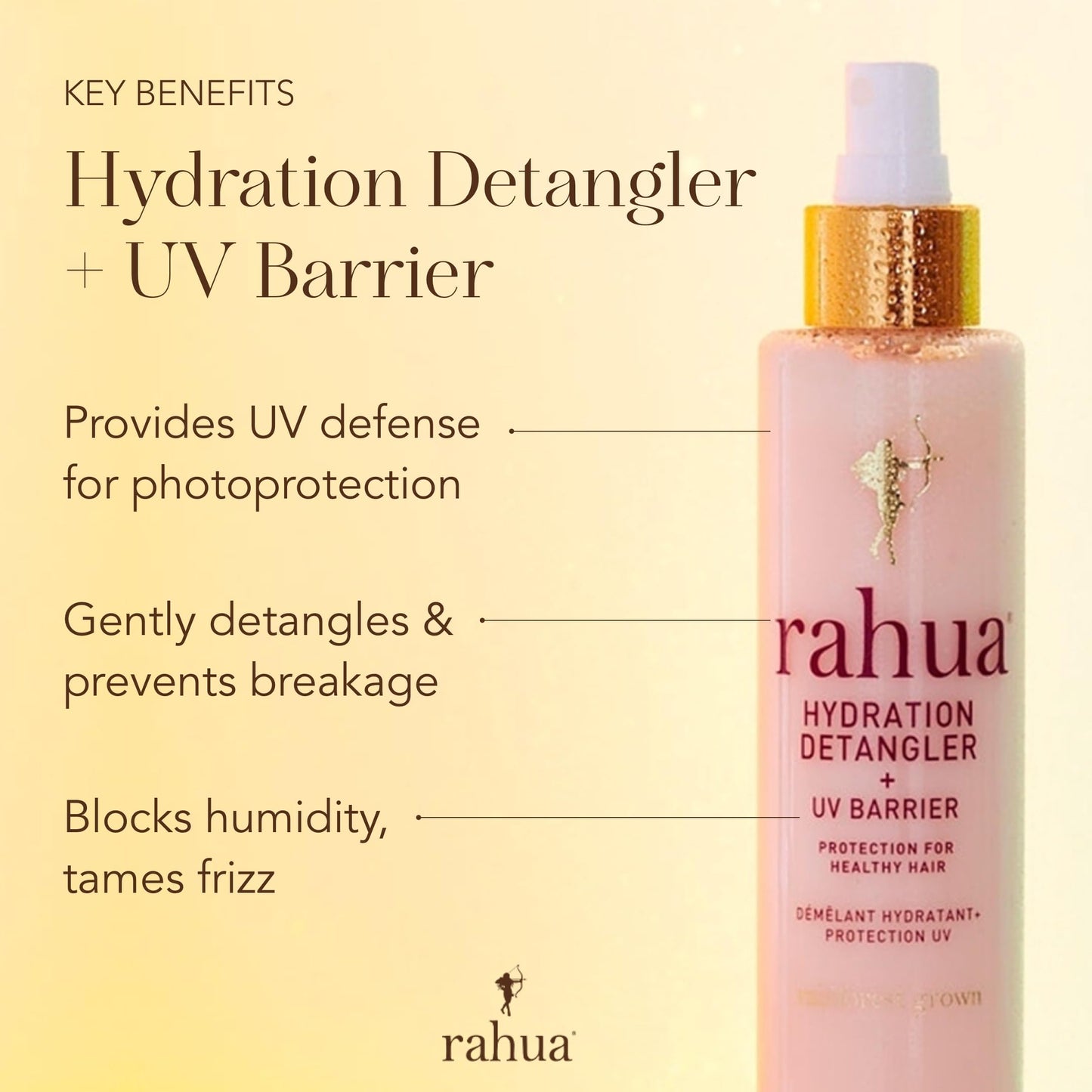 Rahua Hydration Detangler Spray + UV Barrier, Vegan Leave In Hair Spray, Conditioner for Added Shine, Damage Protection, Humidity & Frizz Control Beauty & Personal Care Rahua