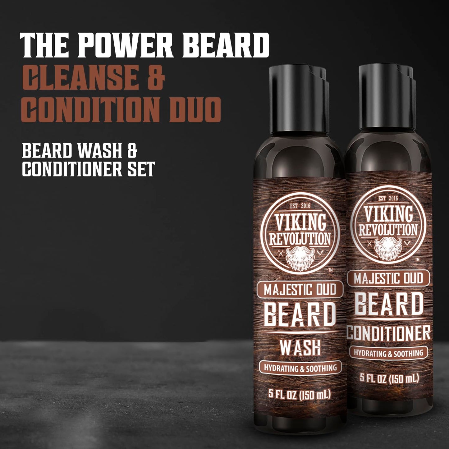 Viking Revolution Beard Wash and Beard Conditioner for Men with Argan Oil and Jojoba Oil - Beard Softener and Strengthener Beard Care Beard Shampoo Beauty & Personal Care Viking Revolution