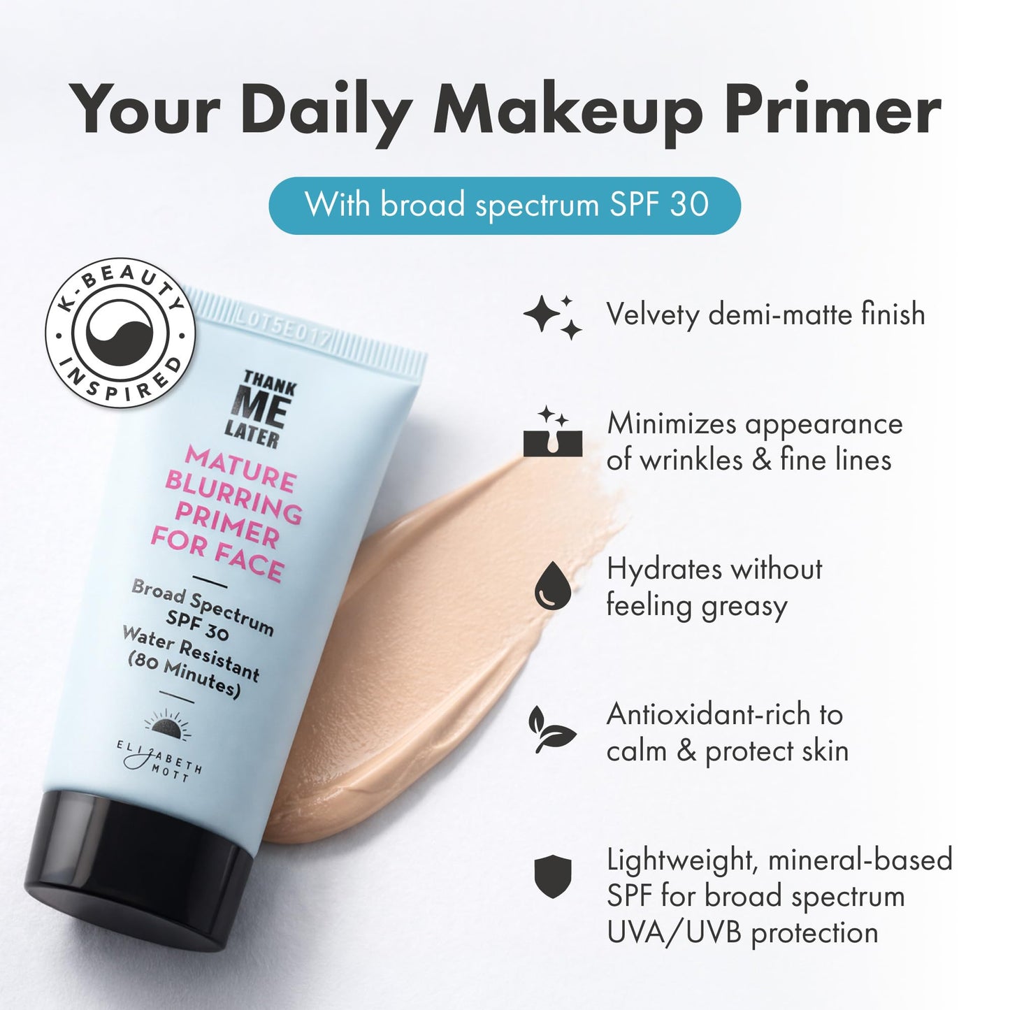 Elizabeth Mott Thank Me Later Blurring Face Primer SPF 30, 30g Beauty and Personal Care Elizabeth Mott