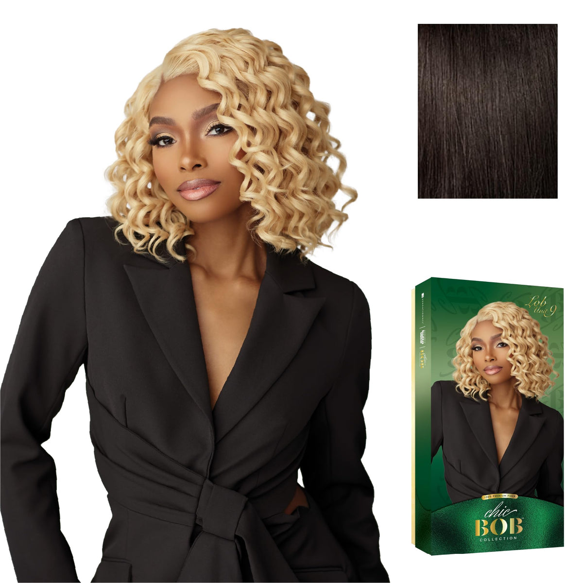 Sensationnel Chicbob Lace Frontwig-Lob Unit 9, 2 DARKBROWN