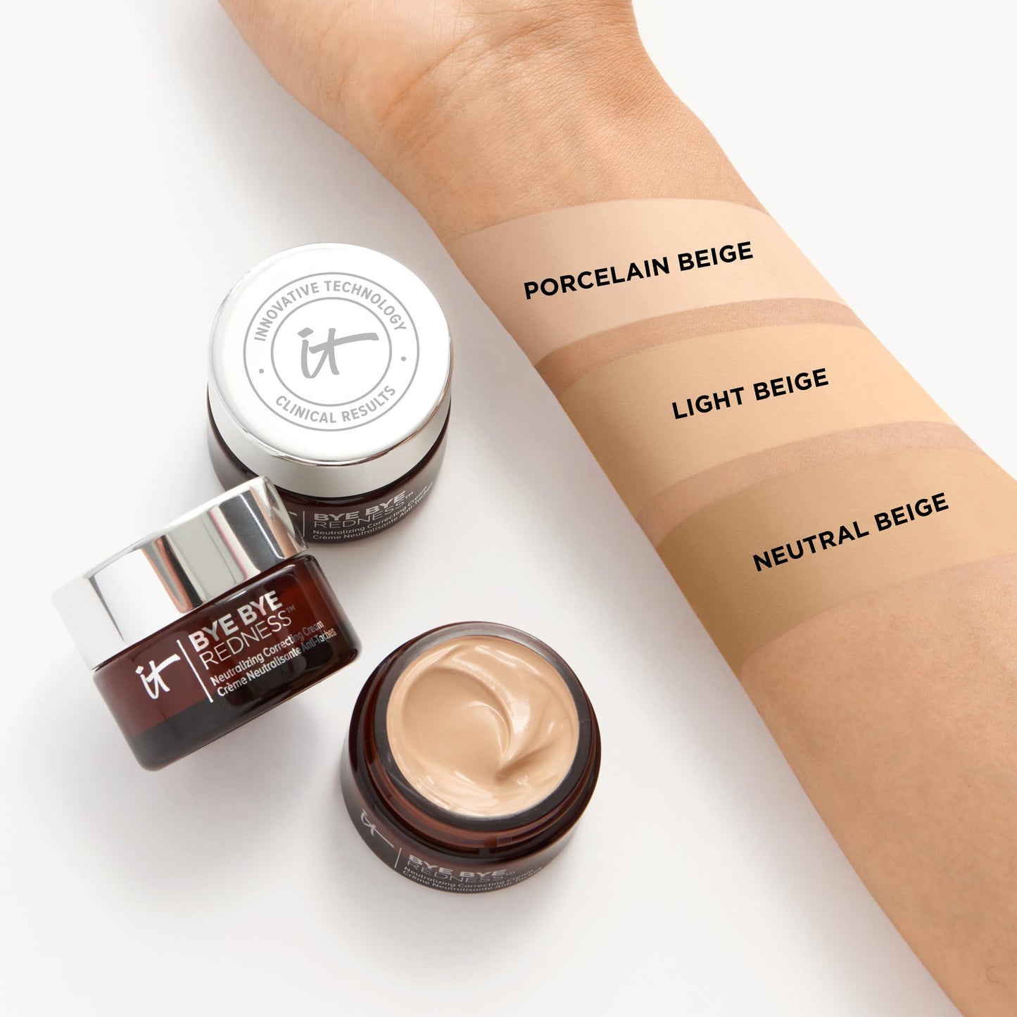 IT Cosmetics Bye Bye Redness Full Coverage Color Correcting Cream (Neutral Beige) - Redness Neutralizing Tinted Face Moisturizer, 12HR Hydration Beauty & Personal Care IT Cosmetics