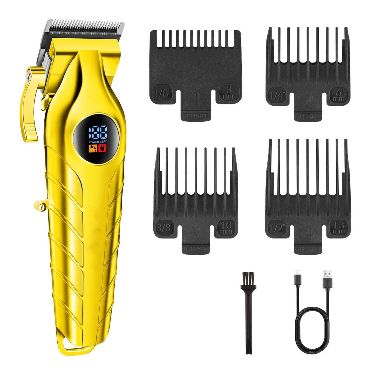 Professional Hair Clippers for Men, Electric Beard Trimmer with Digital Display, 4 Limit Combs, Cordless Cutting Machine for Home Barber Salon Use Beauty and Personal Care QDKVTNDJZ