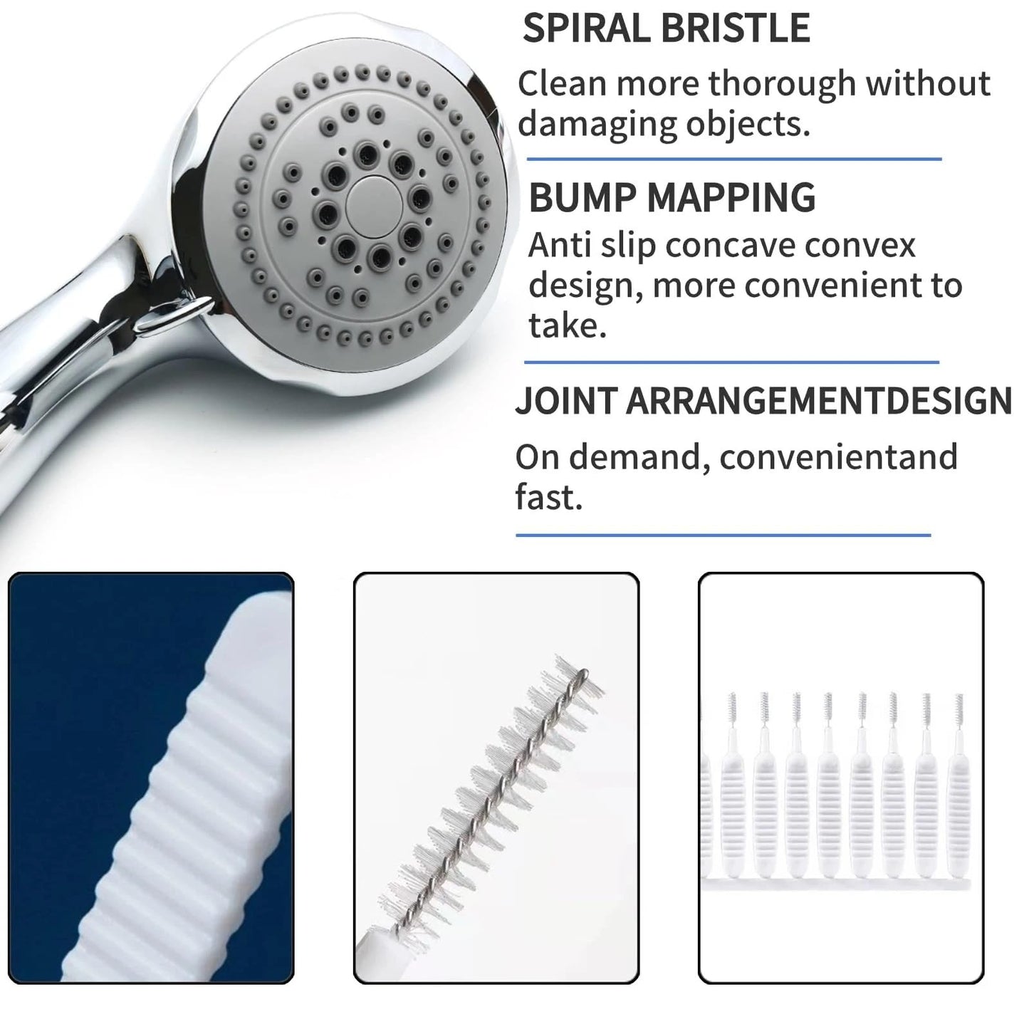Shower Head Cleaning Brush for Small Holes,Anti-Clogging Nozzle Brush for Shower Head,Multifunctional Shower Head Cleaning Brushes for Mobile Beauty and Personal Care Epivol