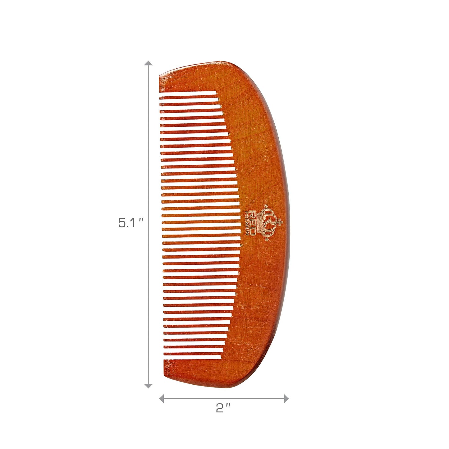 RED by Kiss Premium Wood Men Long Beard Comb, Easy Detangling and Styling, Durable Design for Gentle Beard Hair & Mustache Grooming Essential, No Beauty and Personal Care Red by Kiss