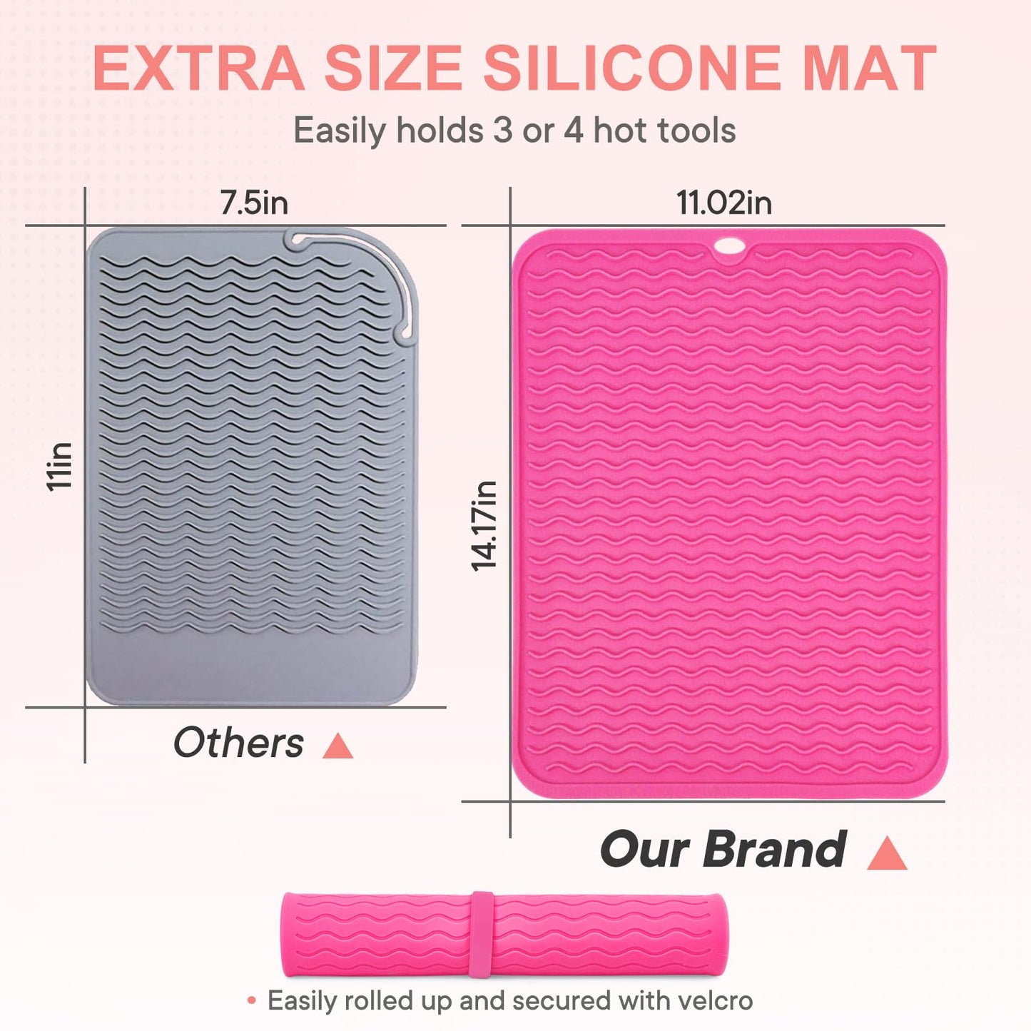 Suafrnut Oversize Silicone Heat Resistant Mat, Portable Travel Mat Cover for Curling Irons, Flat Irons, Hair Straightener and Hot Hair Styling Beauty and Personal Care Suafrnut