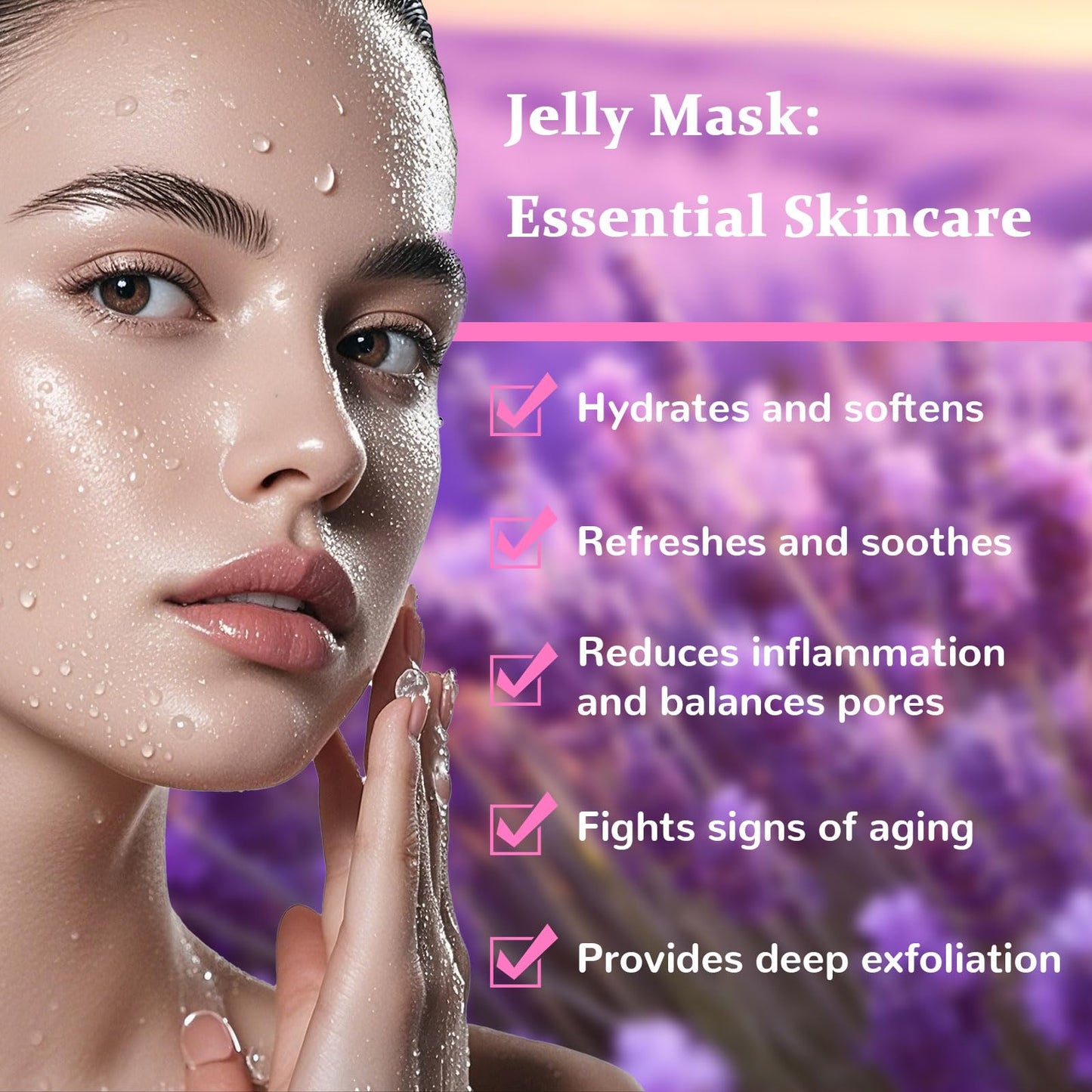 Jelly Mask, Facial Skin Care- Jelly Mask For Facials, Face Mask For Instant Hydration, Vegan Peel Off Face Mask, For Moisturizing, Smoothing Beauty & Personal Care Nielies