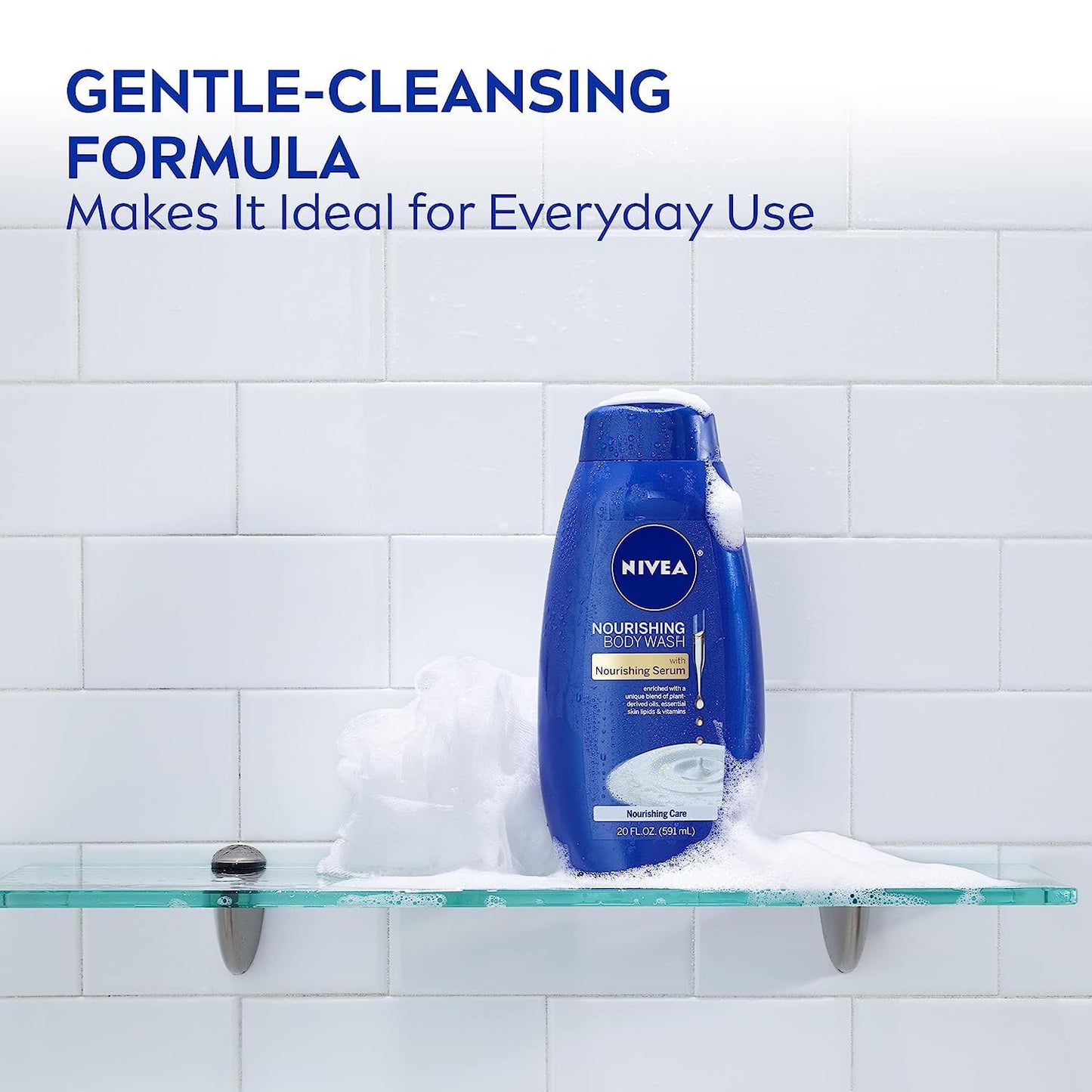 NIVEA Nourishing Care Body Wash with Nourishing Serum, Enriched with a Unique Blend of Plant-Derived Oils, Essential Skin Lipids & Vitamins, 20 Fl Oz Beauty & Personal Care NIVEA
