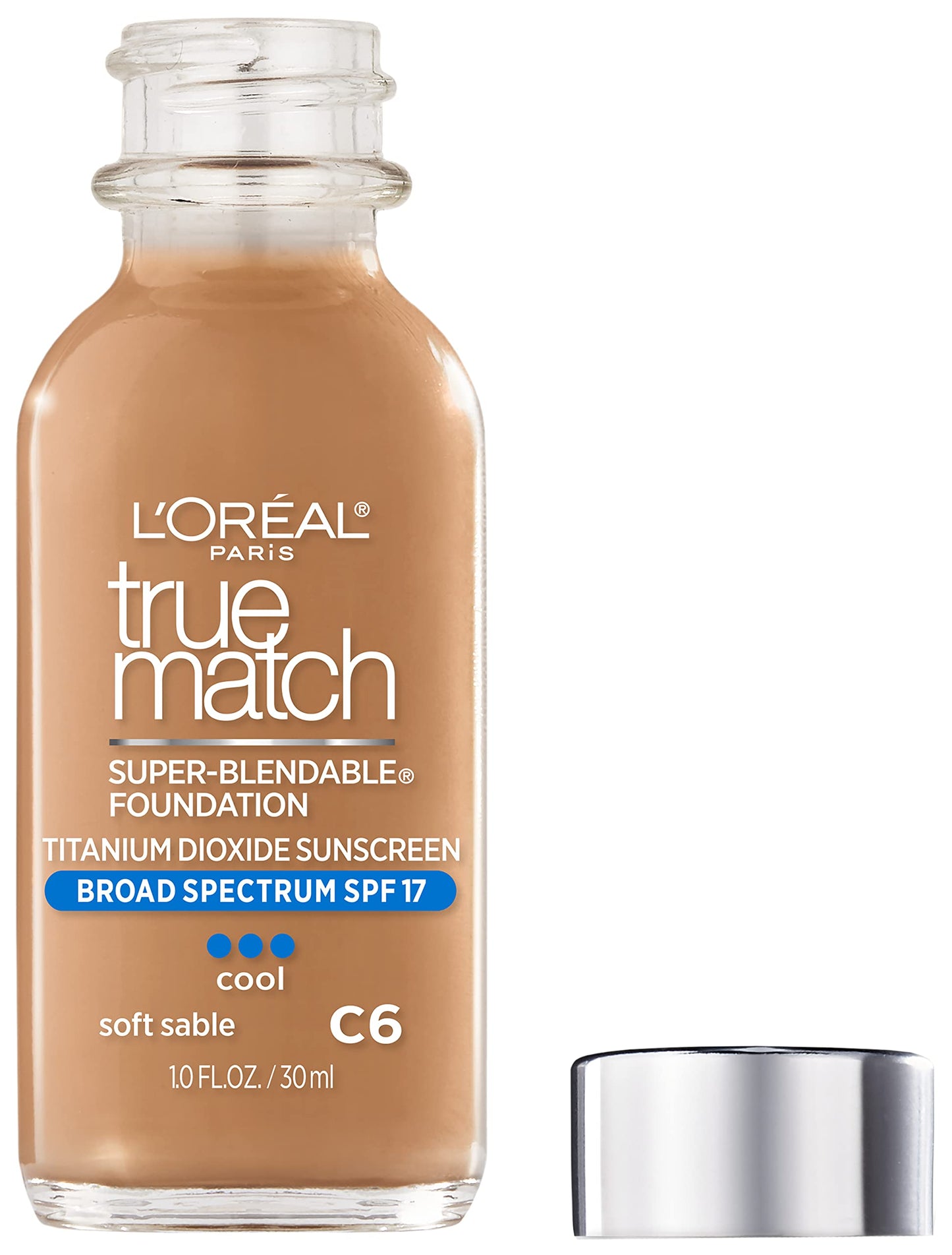 L’Oréal Paris Makeup True Match Super-Blendable Liquid Foundation, Soft Sable C6, 1 Fl Oz,1 Count Beauty & Personal Care L'Oreal Paris