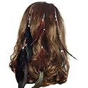 Set of 3 Handmade Boho Hippie Hair Extensions with Feather Clip Comb Headdress Hairpin DIY Accessories for Women Lady Beauty & Personal Care Fodattm
